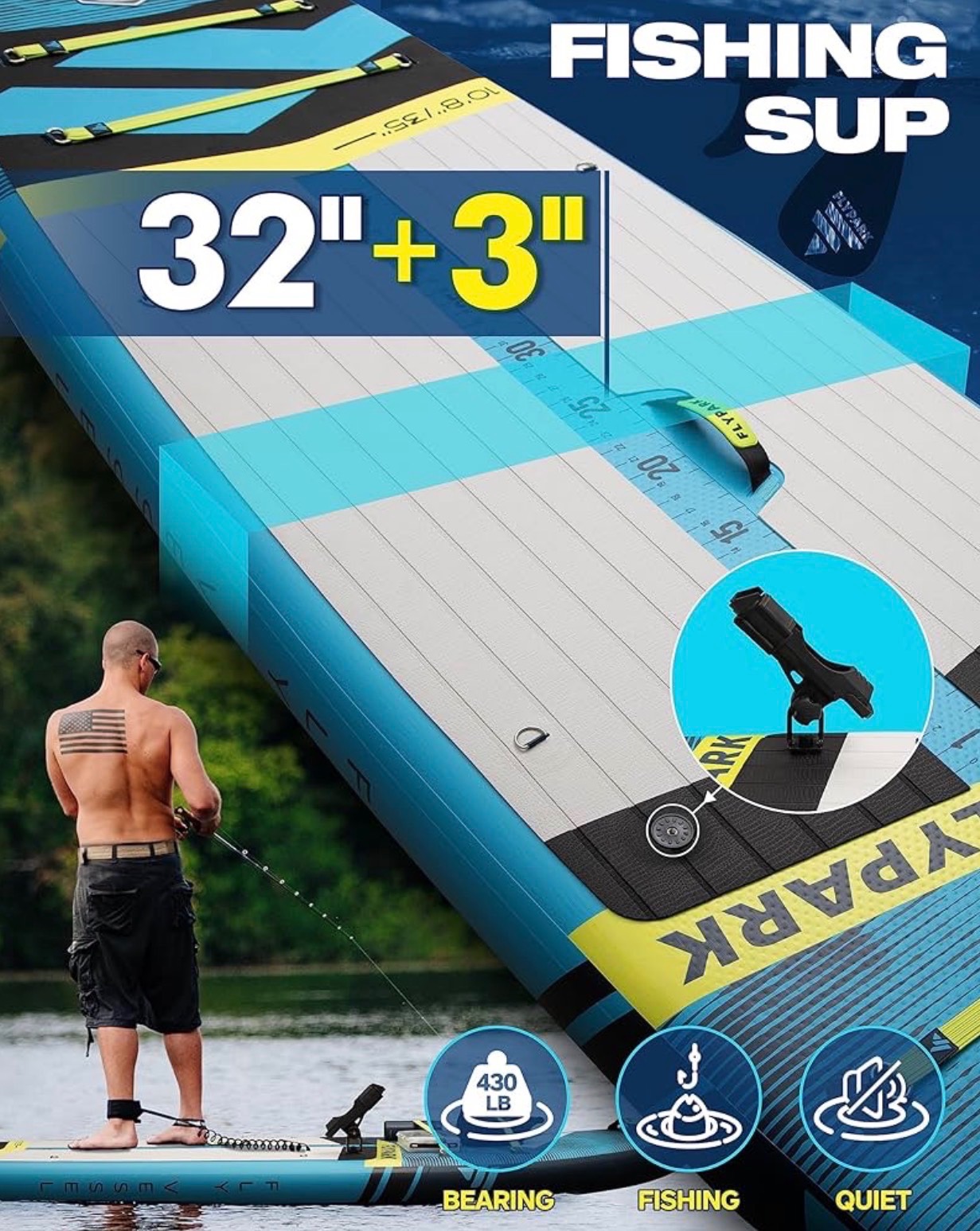 Paddle Board 11'x35'' Extra Wide Paddleboard Camera Mount - photo 3
