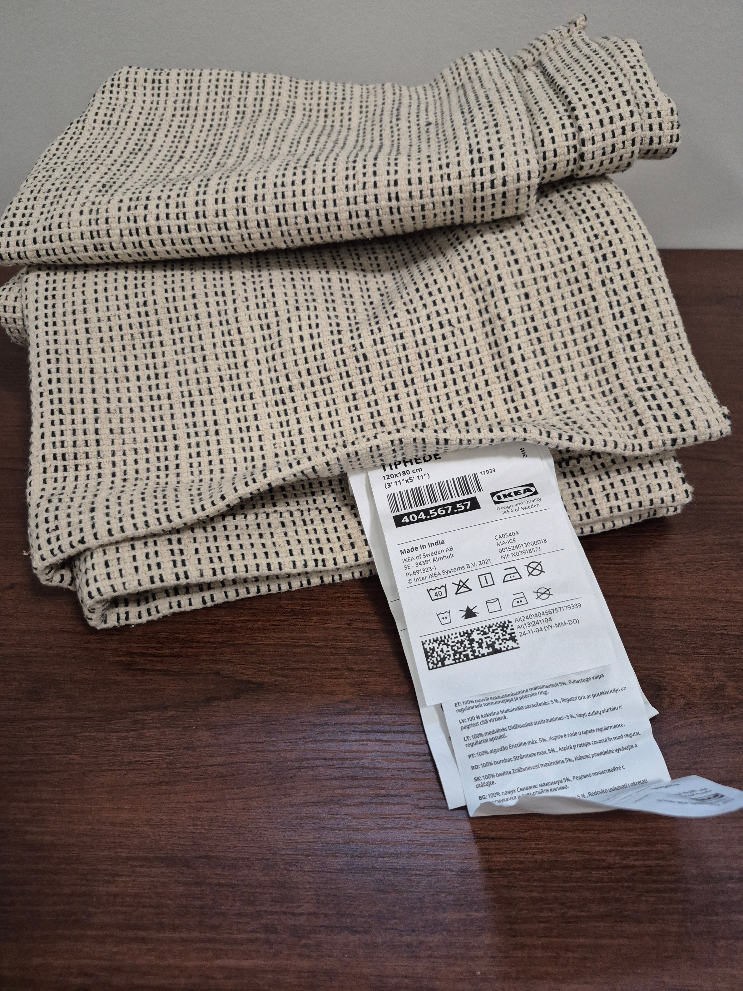 IKEA TIPHEDE Rug, Natural/Black, 120x180 cm - photo 2