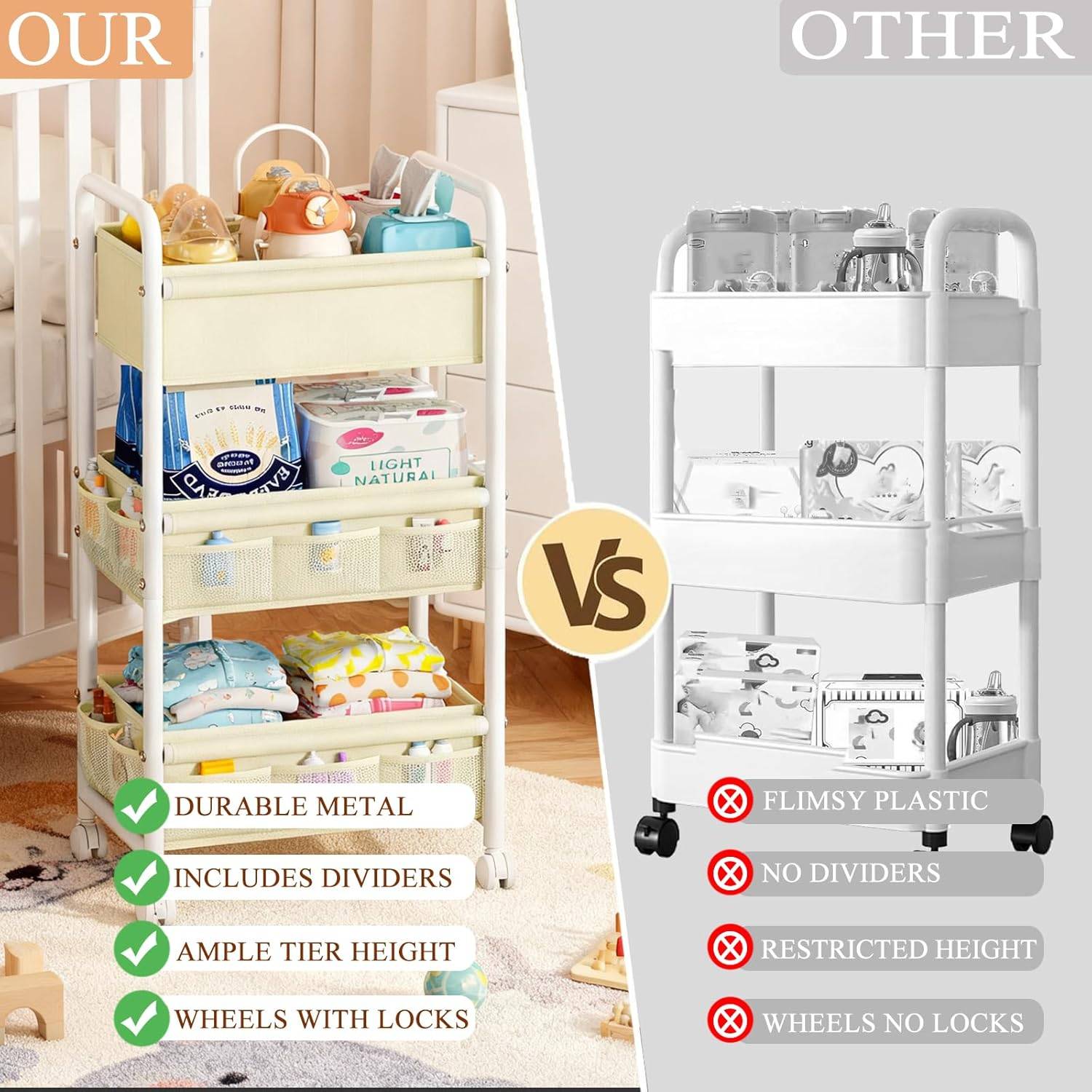 3-Tier Baby Diaper Caddy Organizer - photo 4