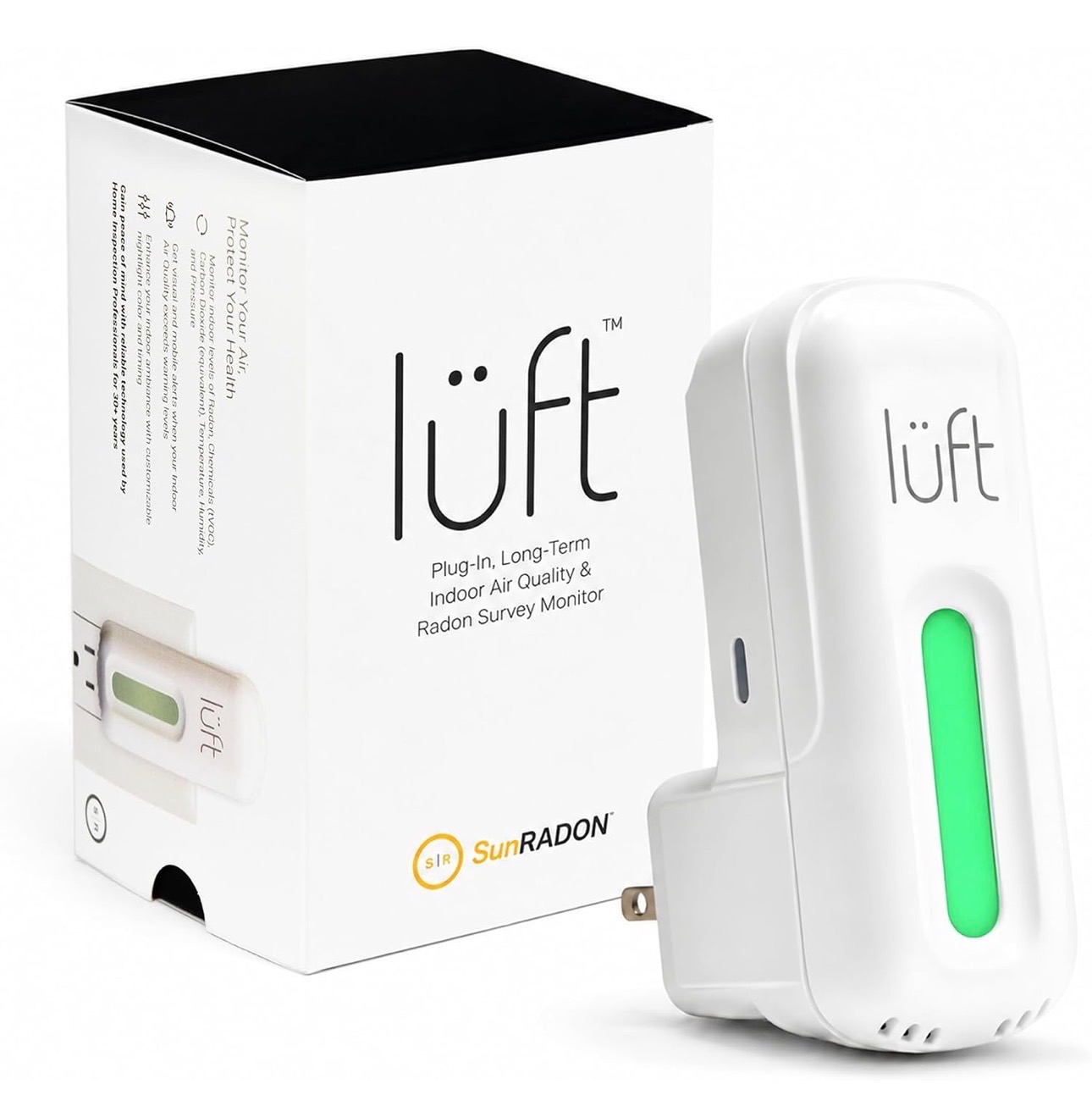 6-in-1 Air Quality Monitor Radon Detector VOC eCO2 Temp Humidity