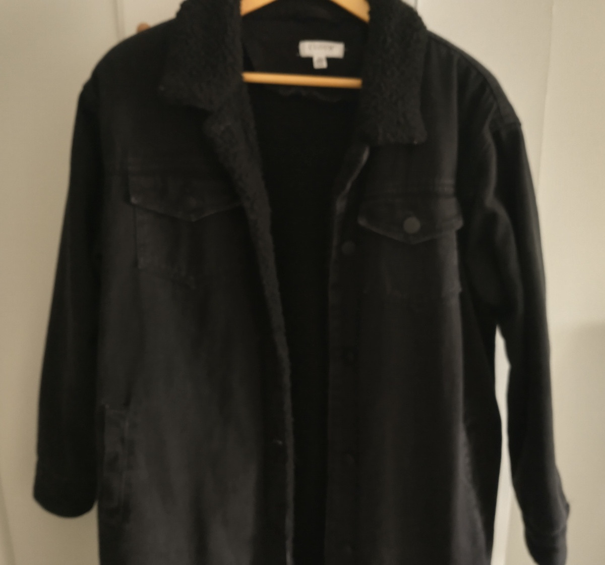 Denim and Faux-Shearling Long Coat - Unworn - photo 3