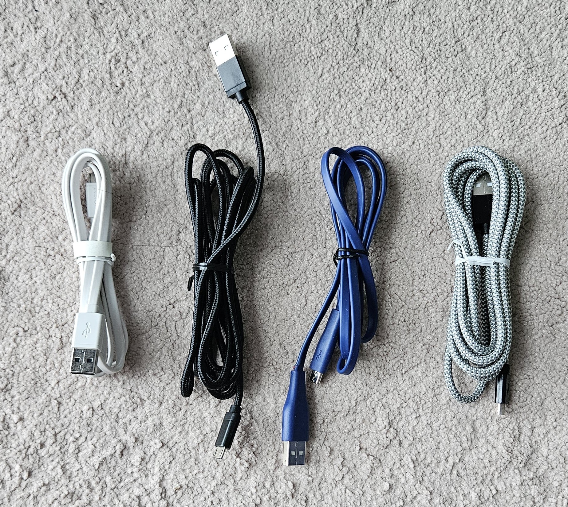 KINDLE-KOBO-CELLPHONE MICRO USB CHARGING CABLE (4 QTY)