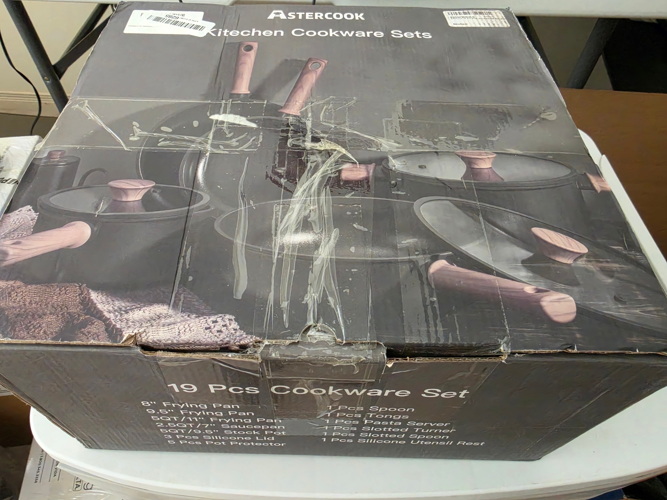 Astercook 19 Pcs Pots and Pans Set Non Stick,Titanium Induction