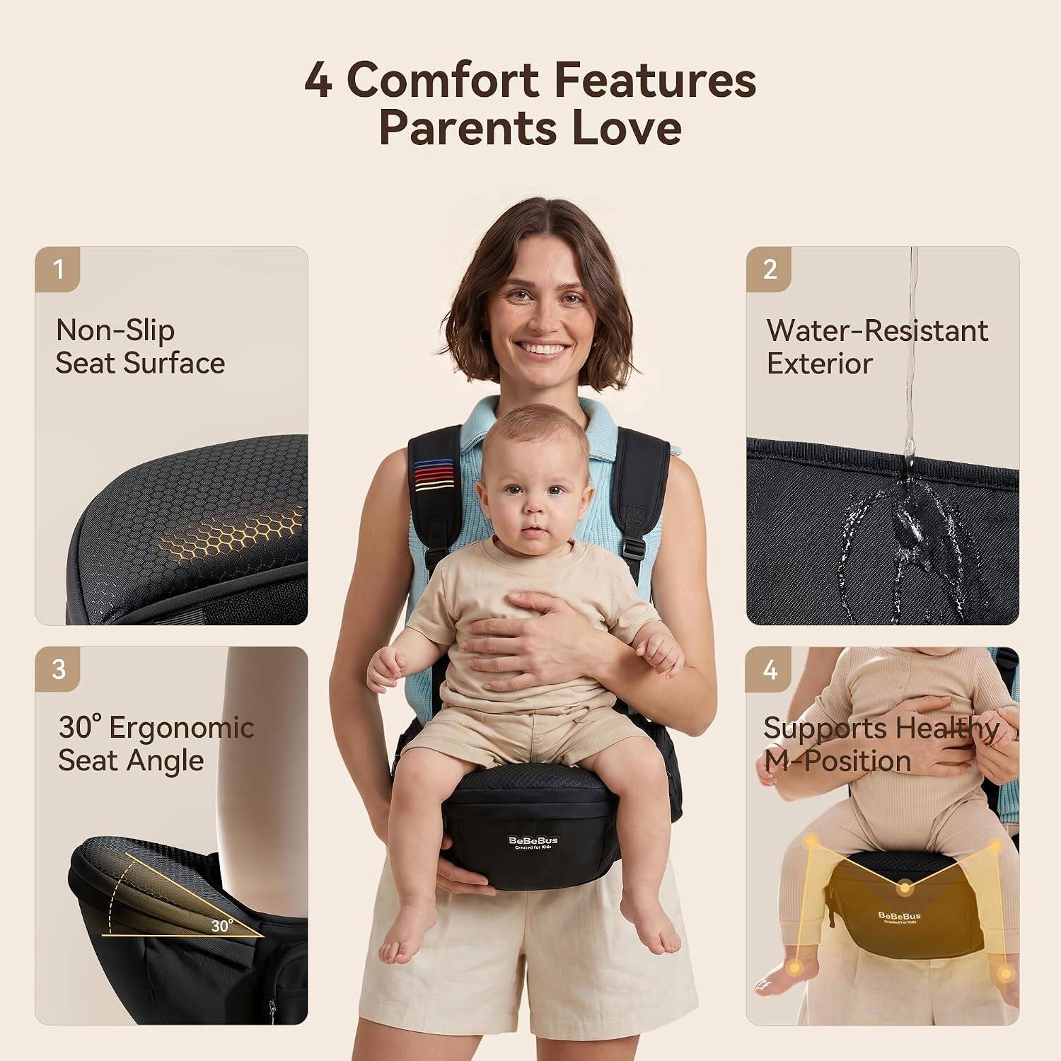 NEW~ Hip Seat Carrier One-Hand Dial Newborn-44lbs - photo 4