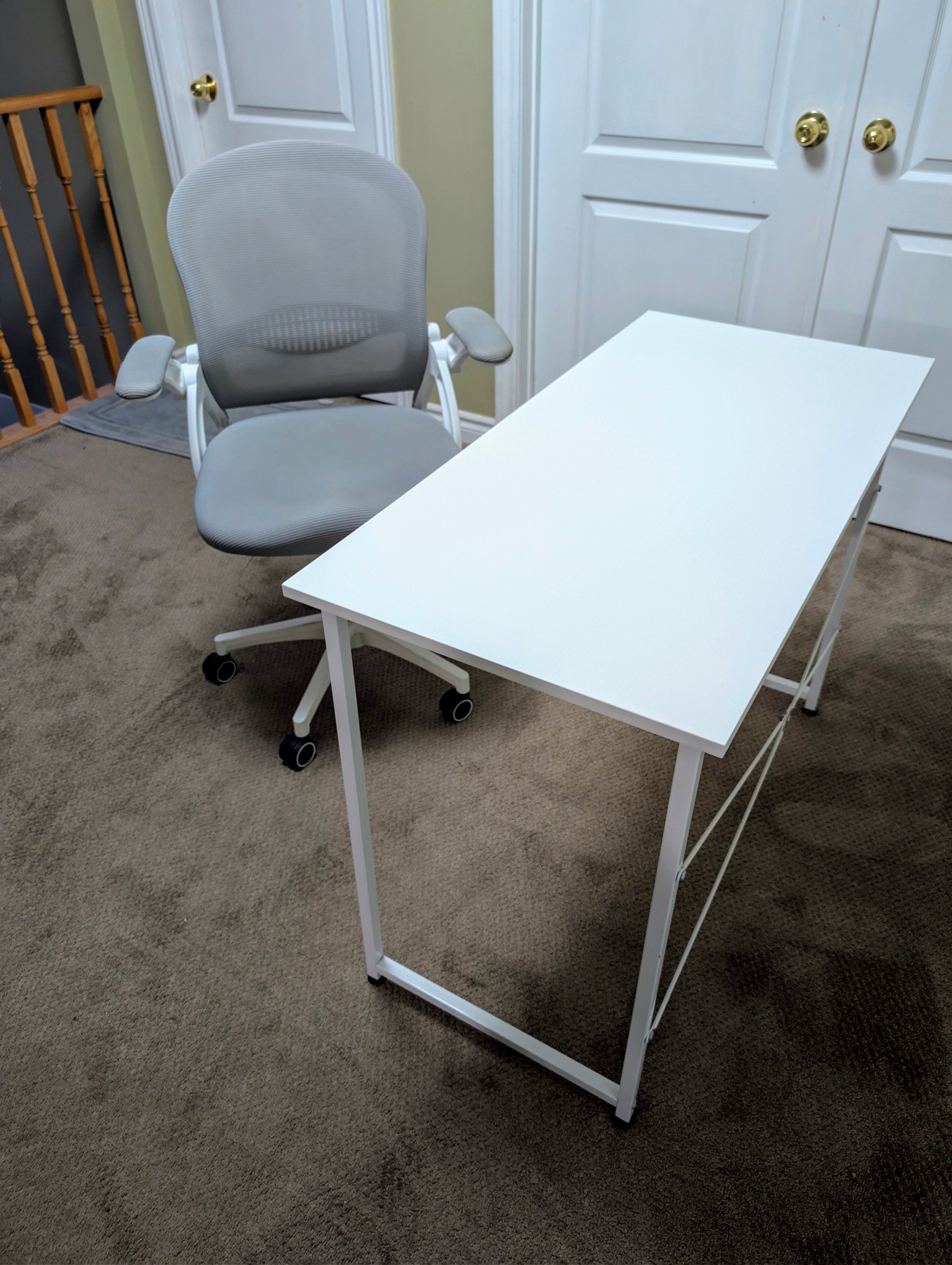 Ergonomic Mesh Office Chair & Flat Computer Desk 40" x 19" x 29"
