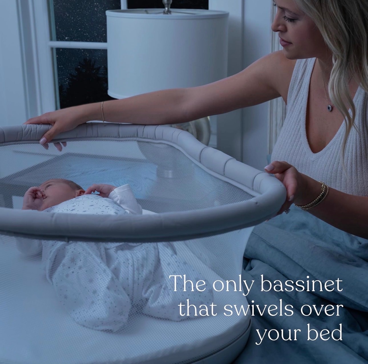 Baby Bassinet 360° Rotation Adjustable Height Breathable Mesh - photo 4