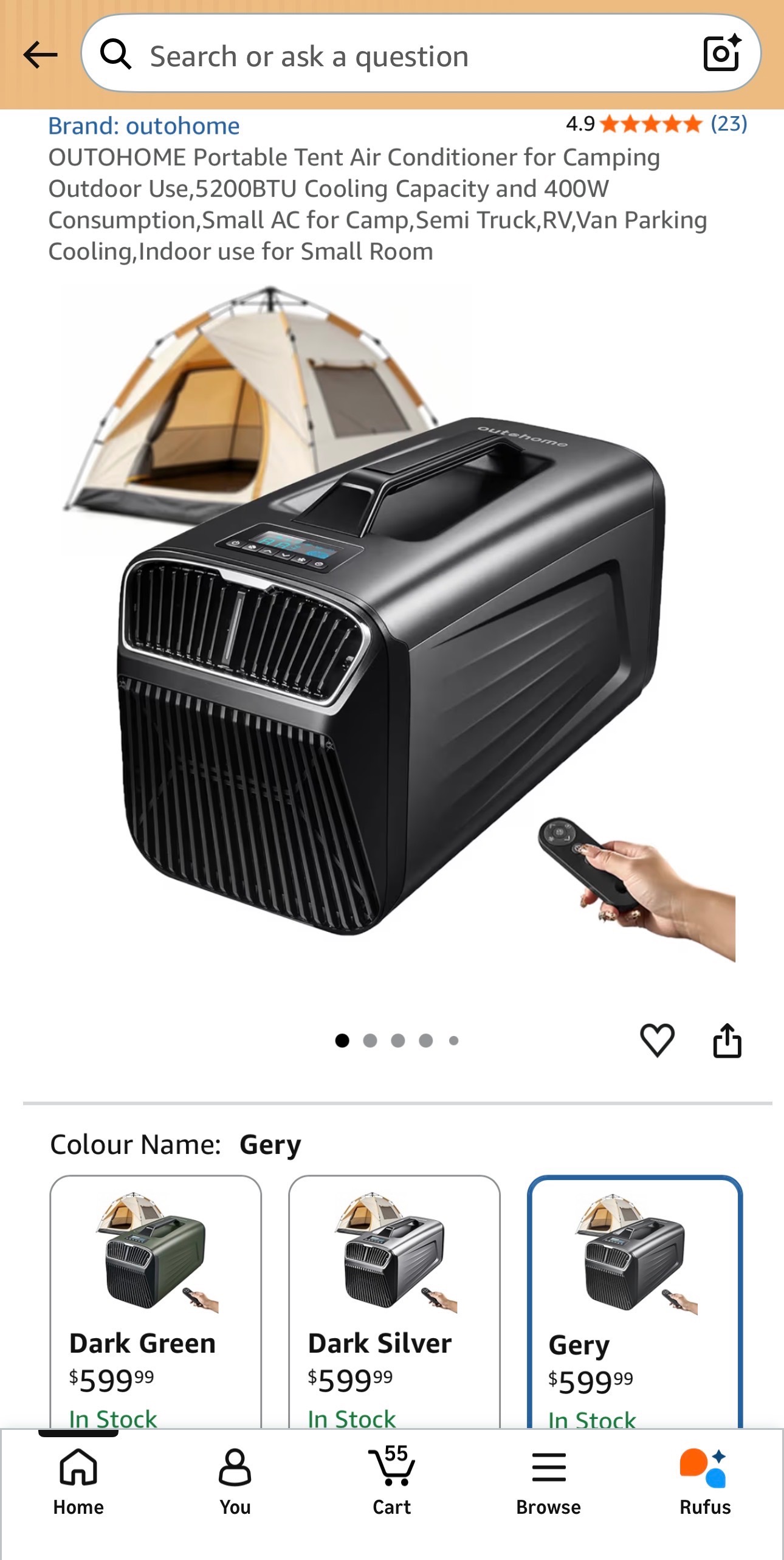 Portable Air Conditioner 5200BTU for Camping Indoor/Outdoor Camp - photo 2