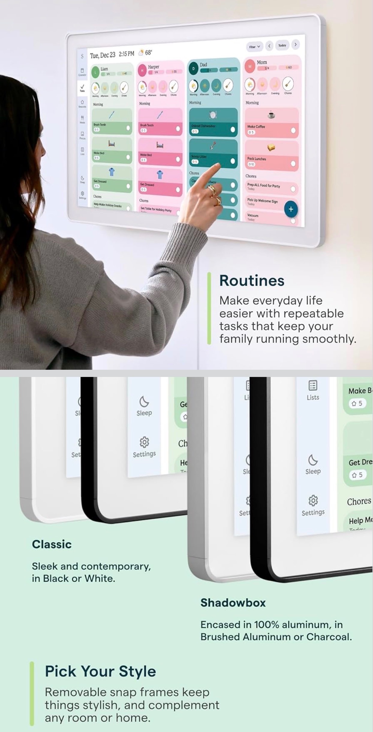 NEW: 27" Calendar Max Smart Digital Chore Chart Family Organizer - photo 3