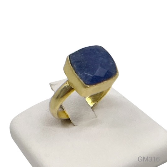 Gold Vermeil sterling silver sapphire ring - GM316