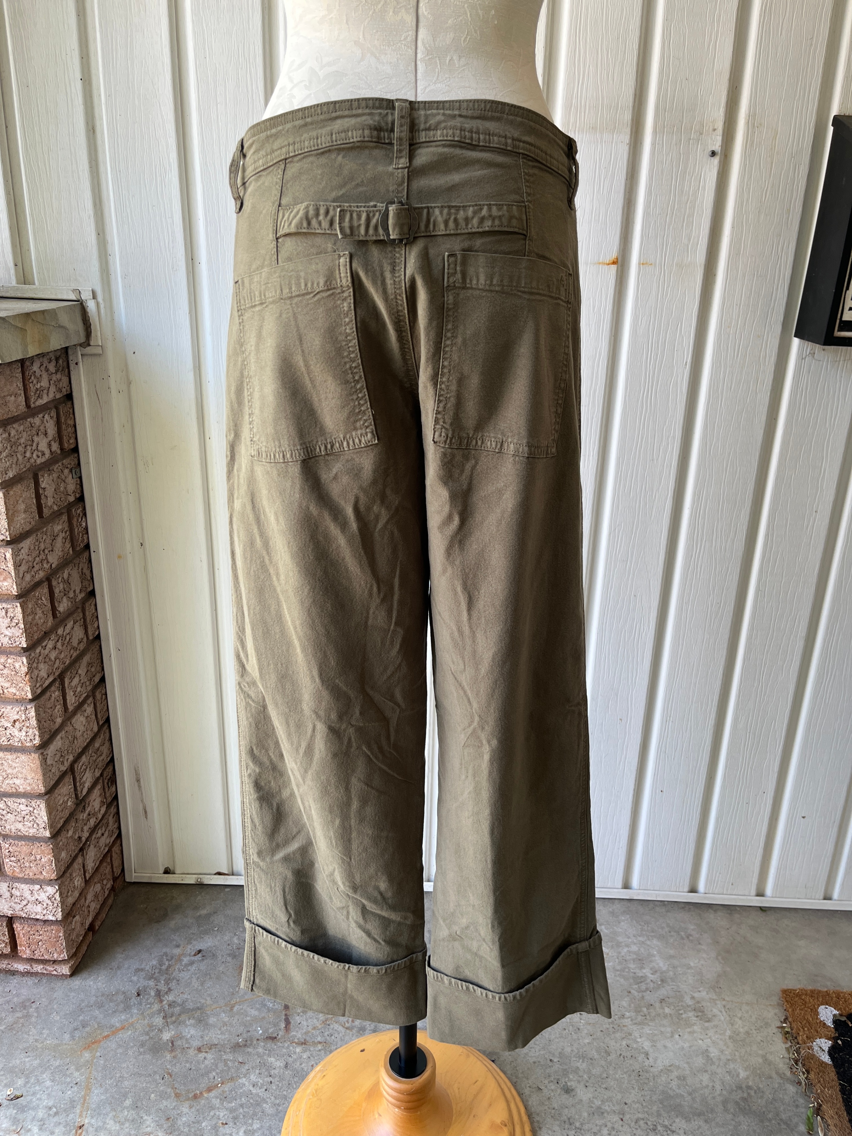 American Eagle "Stovepipe" Cargo Pants Olive Green Size 8 - photo 2