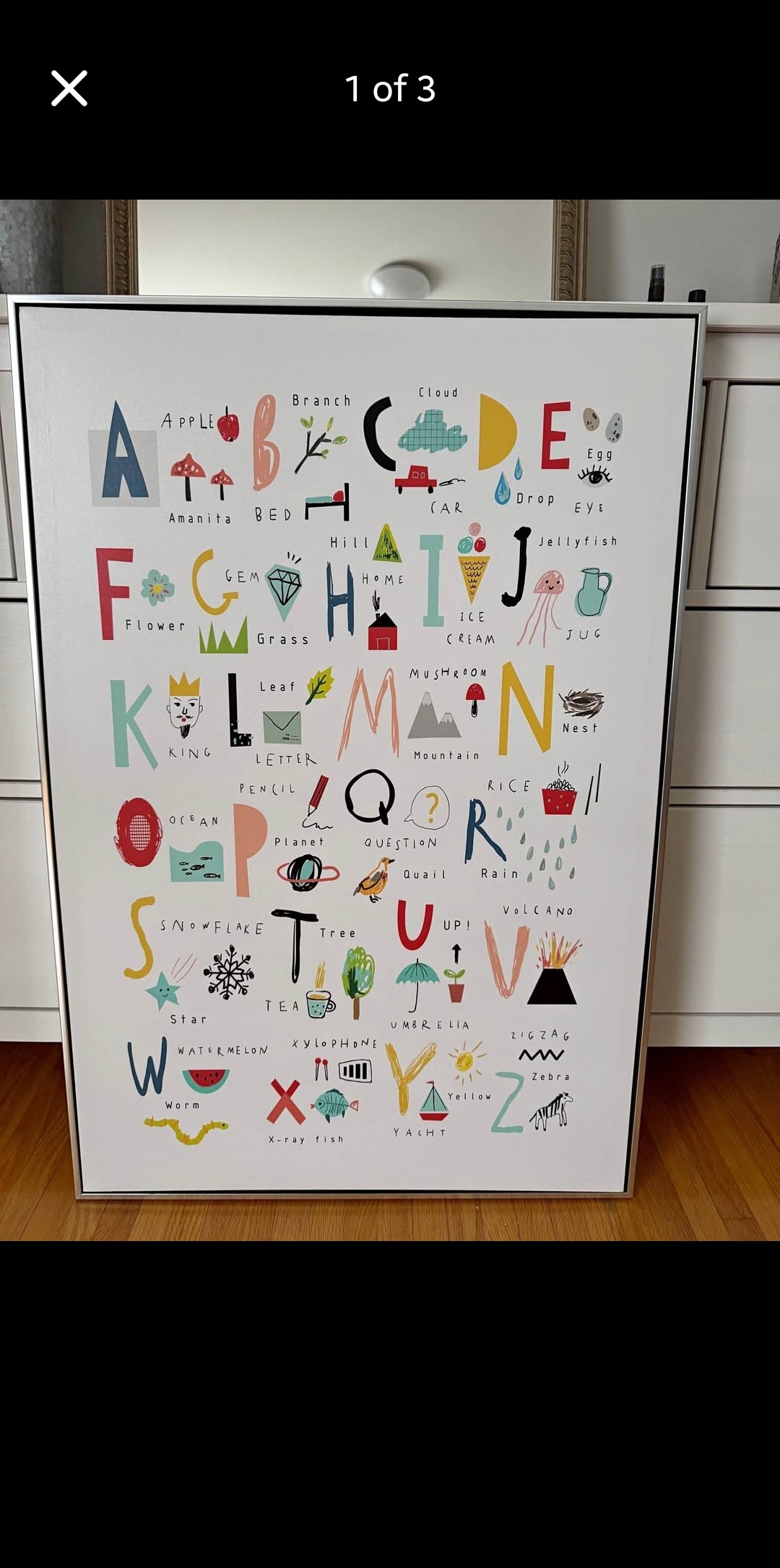 Framed Alphabet Print for Kids