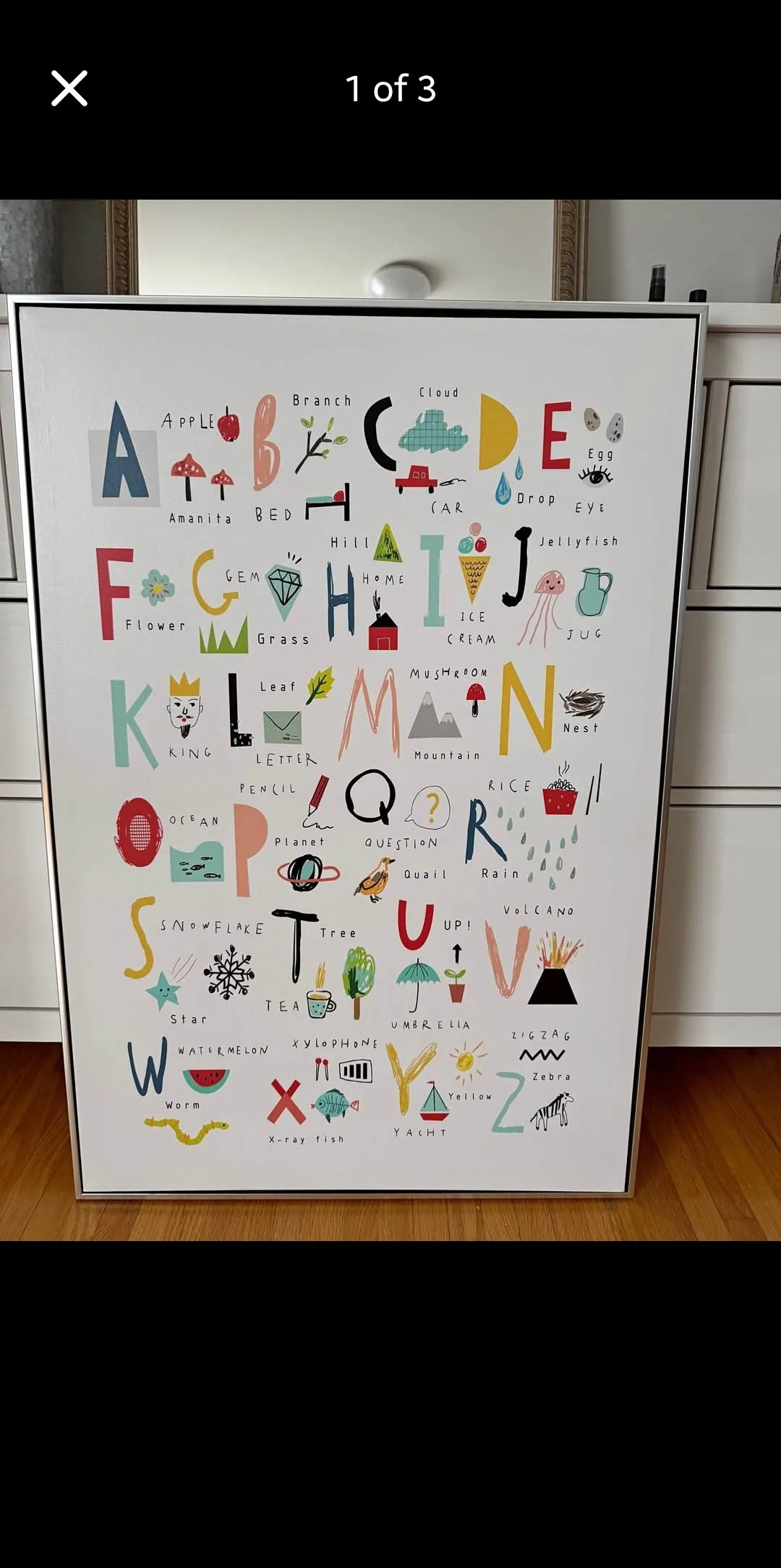Framed Alphabet Print for Kids