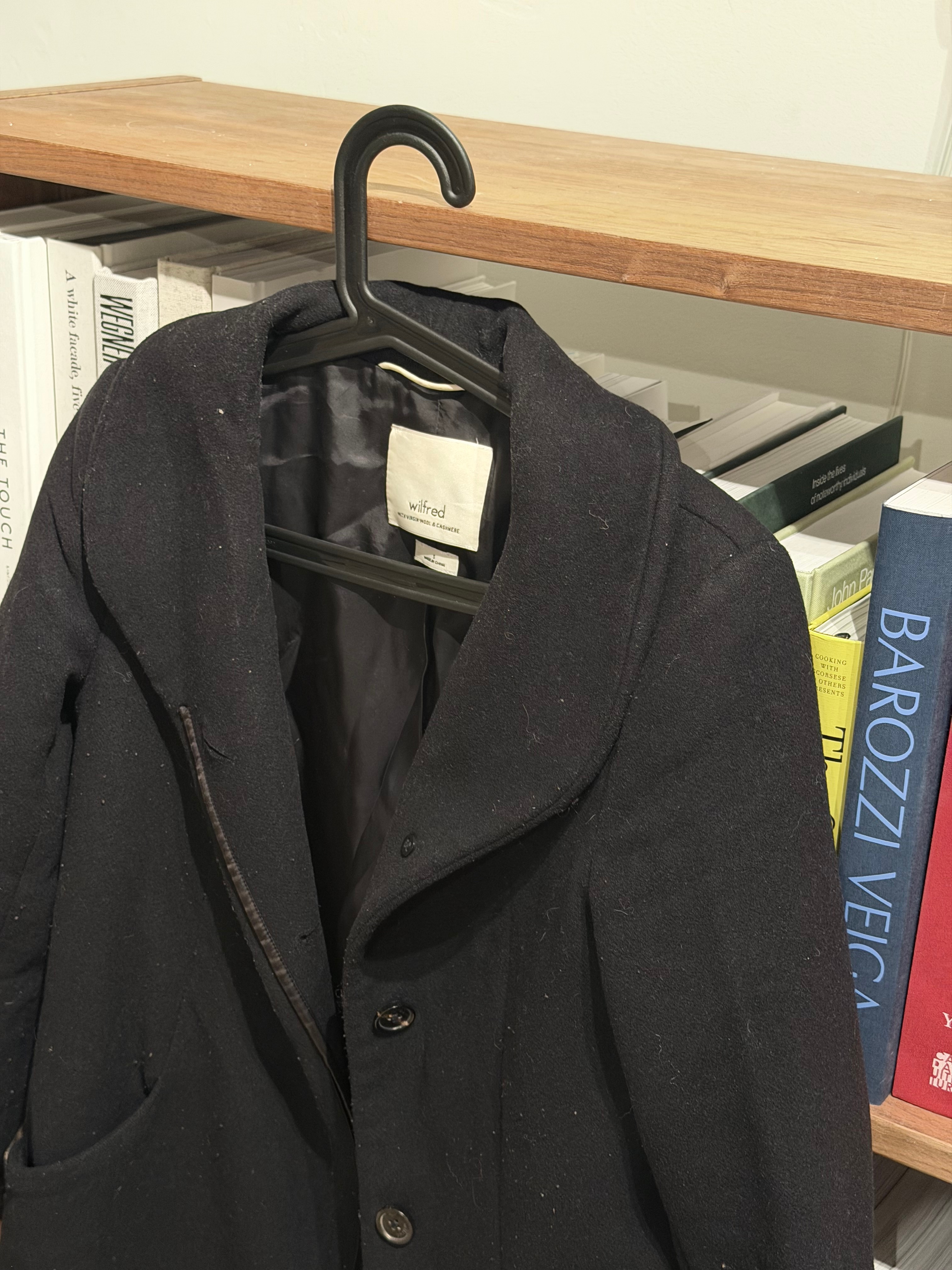 Aritzia Wilfred Black Colour Cocoon Wool Coat - photo 3
