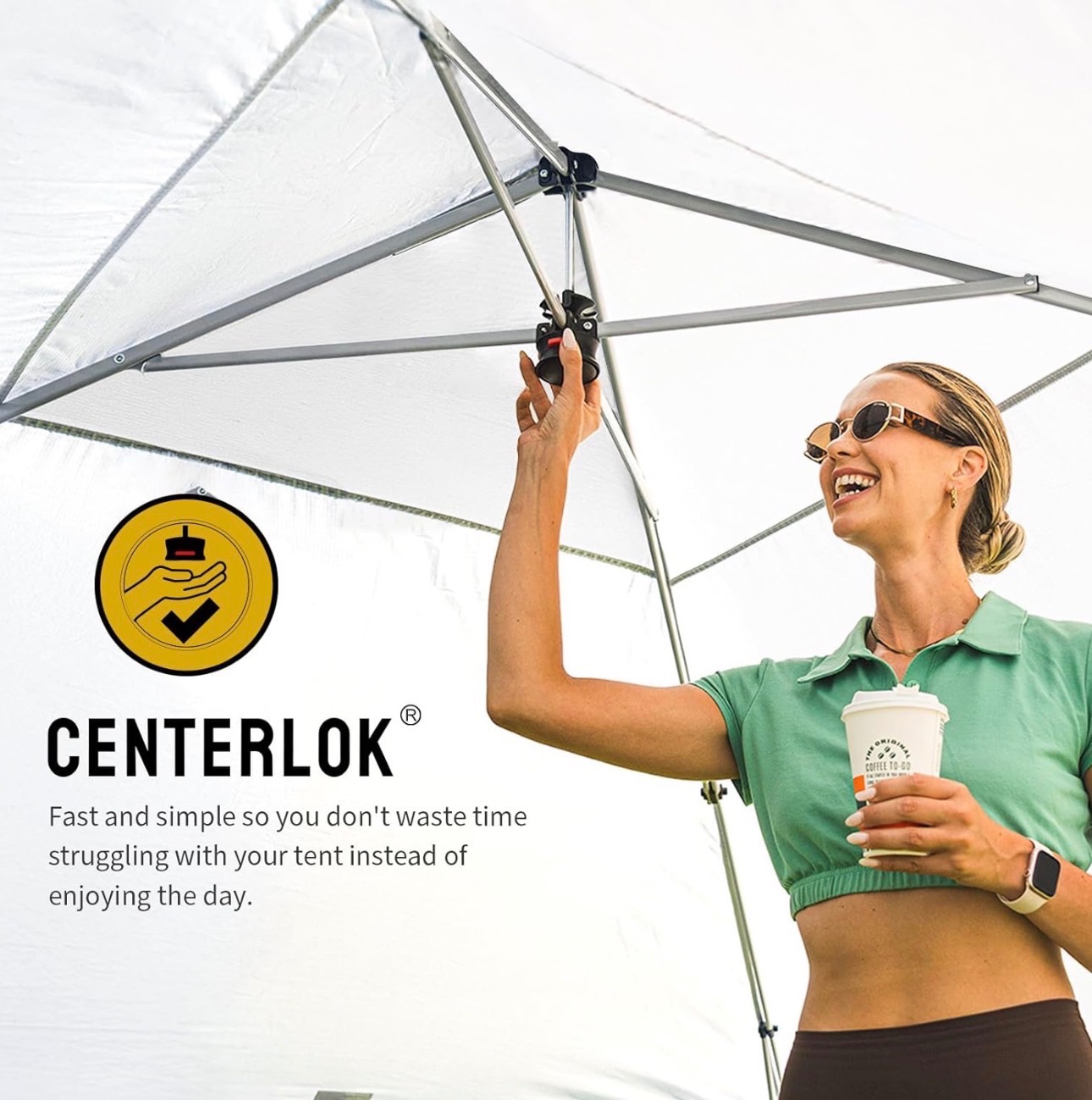 Pop Up Canopy 10X10 Center Lock 4 Sidewalls UV Protect Carry Bag - photo 5