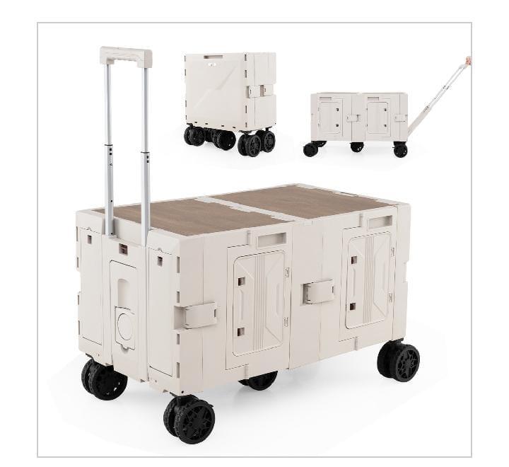 Folding Utility Cart with Telescoping Handle - White - photo 5