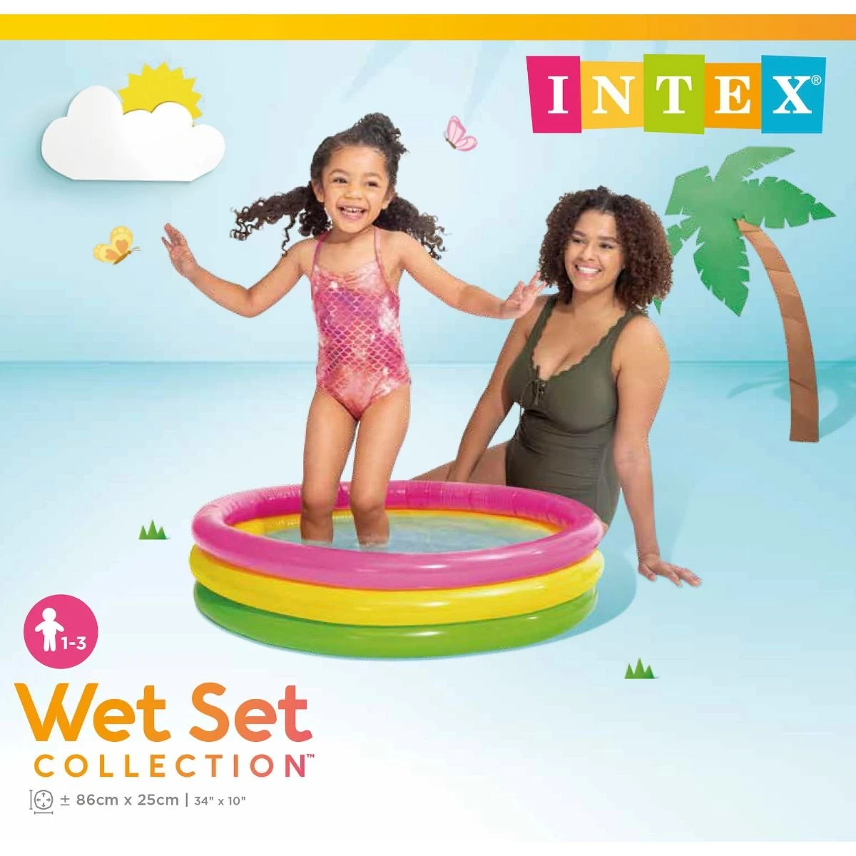New Intex Sunset Glow Inflatable Baby Pool