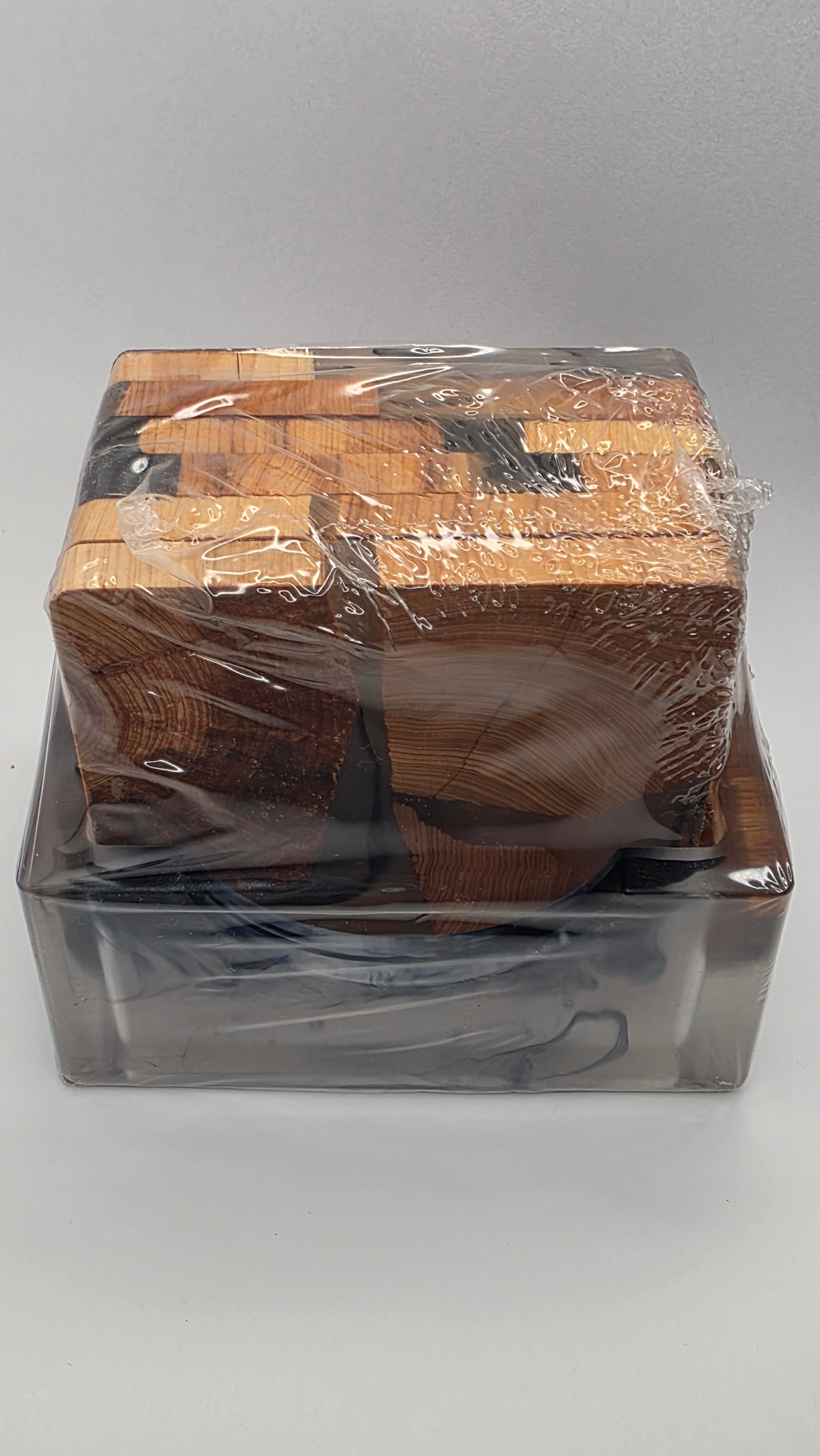 Wood & Resin Coasters Set of 6 with Holder — Cedar Scented - photo 2