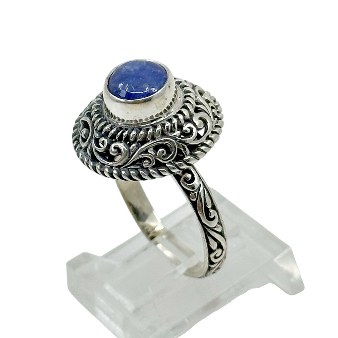 Sterling silver carved iolite ring - GM338 - photo 3