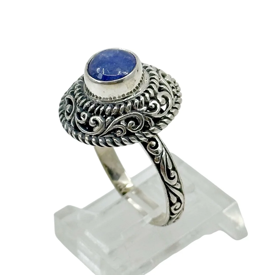 Sterling silver carved iolite ring - GM338 - photo 3