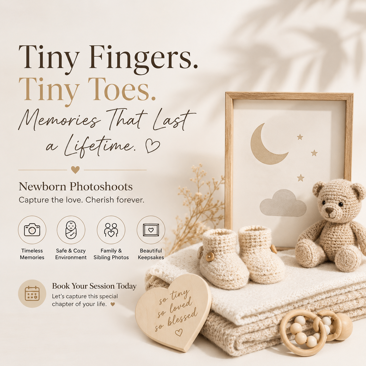 👶 Newborn Photoshoots Now Booking 💛