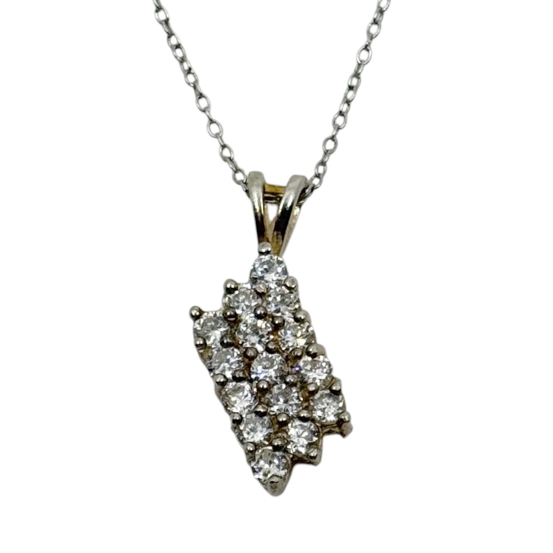 Sterling silver cubic zirconia cluster pendant - GM1209 - photo 3