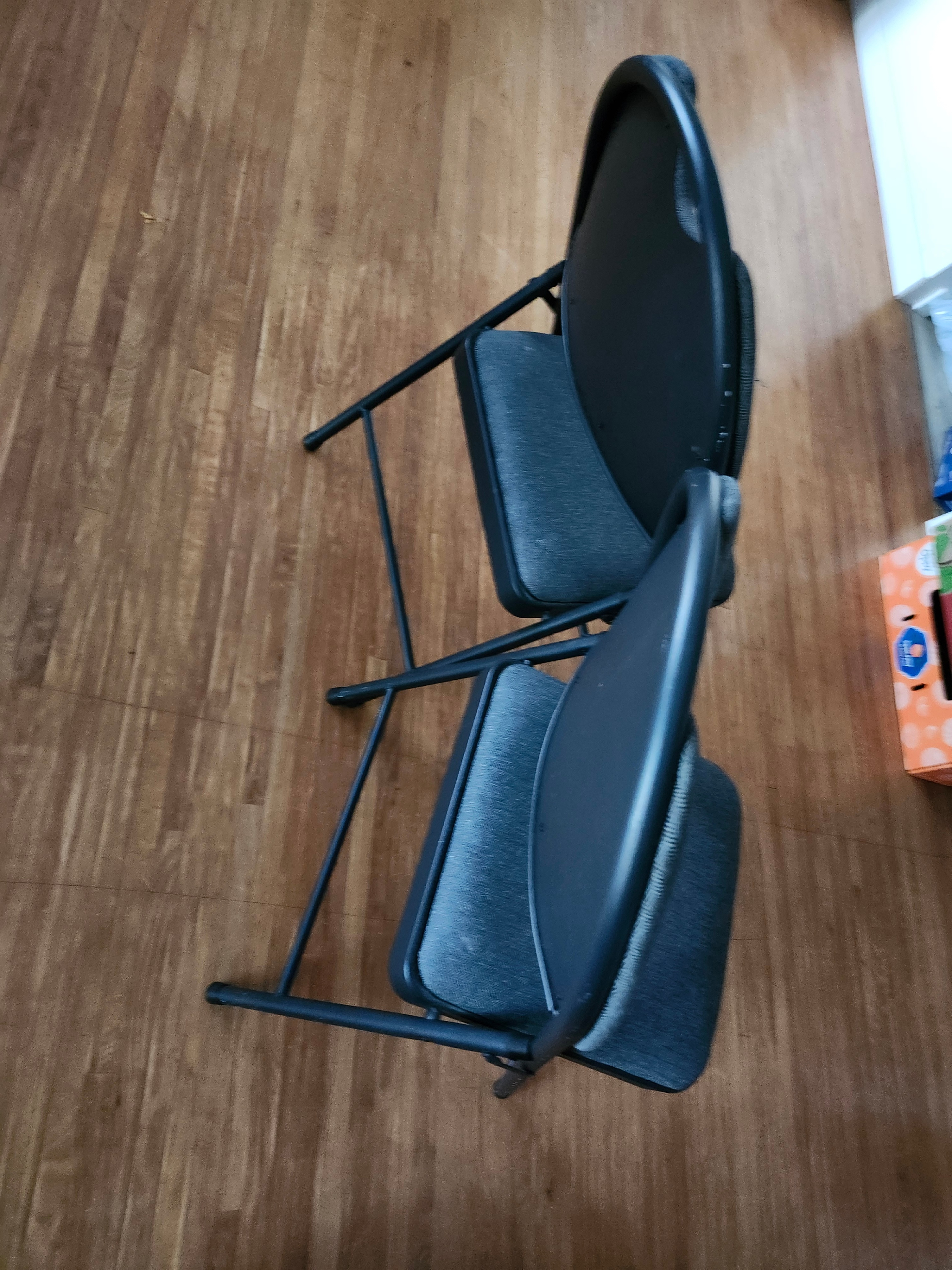 Black Padded Folding Chairs – Set of 3 - photo 2