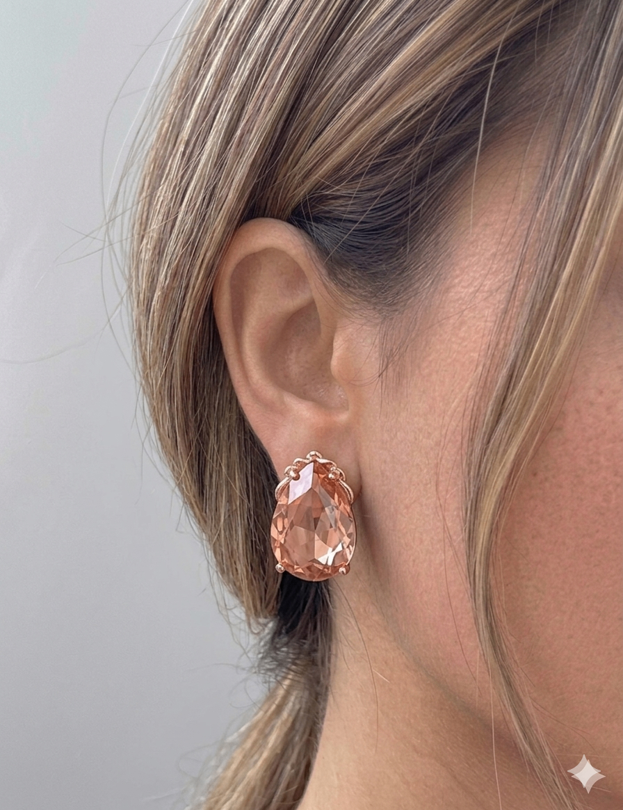 ✨ Peach Nude Teardrop Earrings by Rabloo Accessories - photo 2