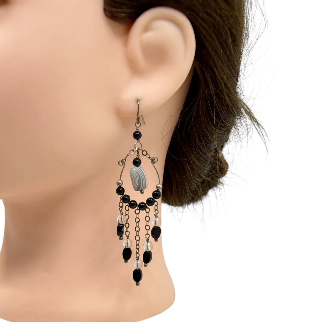 Hand Made Sterling silver gemstone bead earrings - GM334 - photo 4