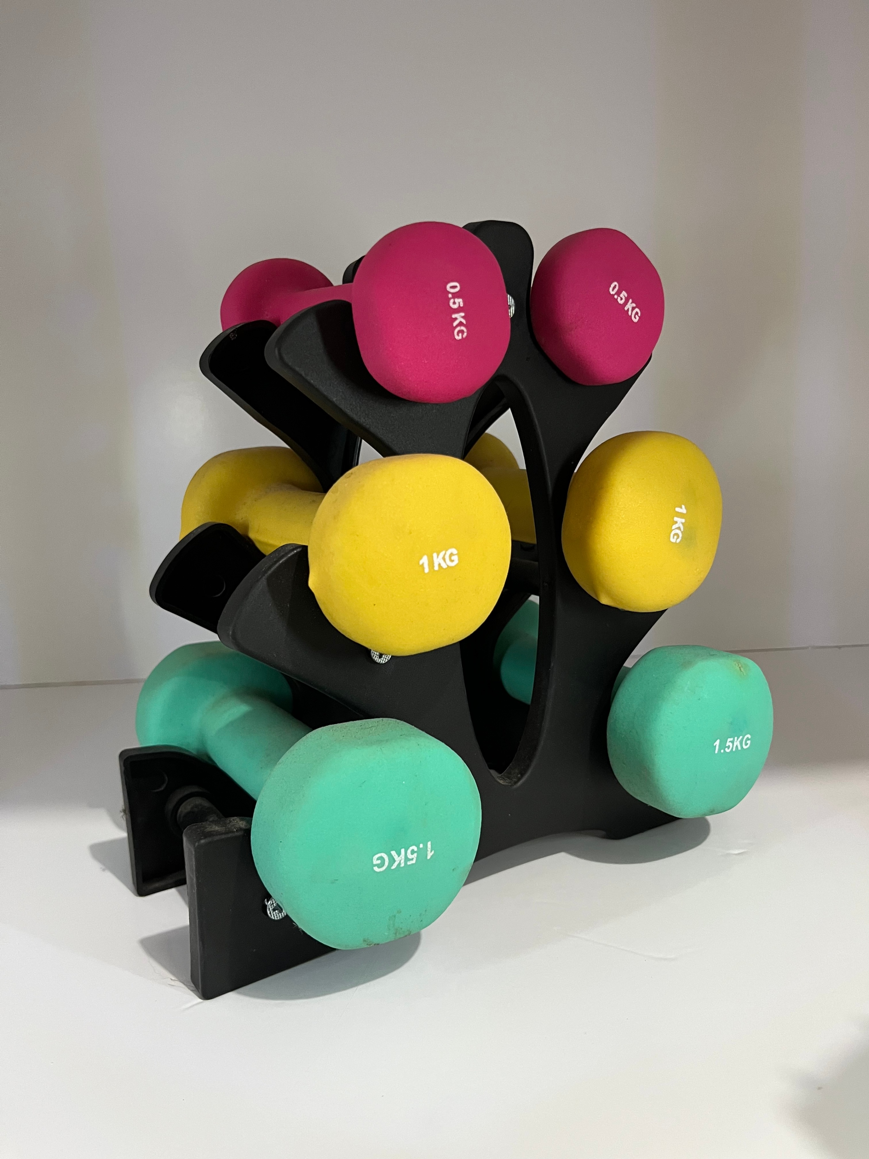 PRISP Neoprene Dumbbell Set with Stand 0.5kg, 1kg & 1.5kg Pairs - photo 2