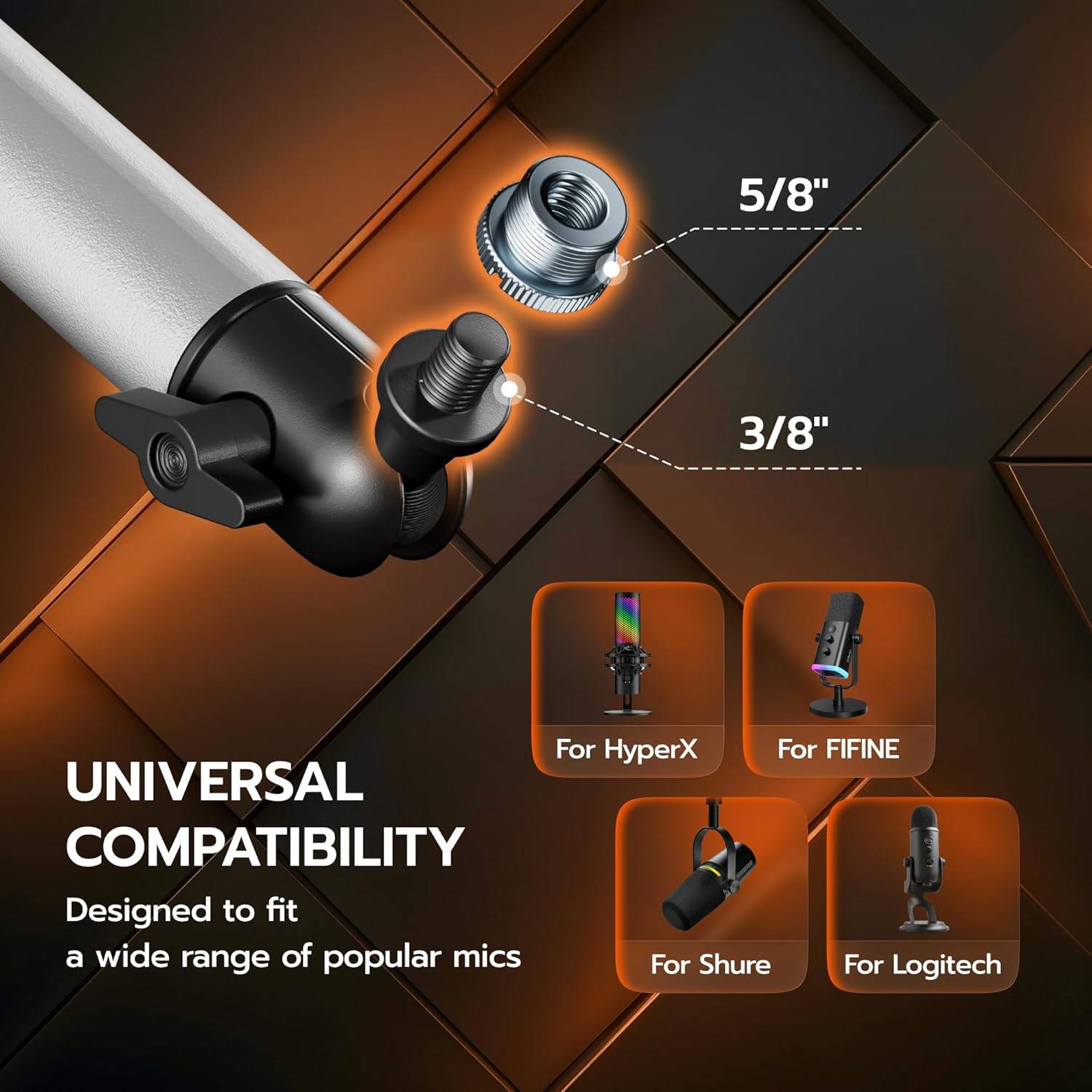ARES WING Low Profile RGB Microphone Arm – Aluminum Boom Stand - photo 5