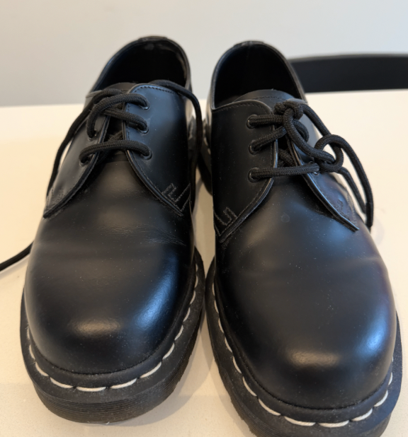 1461 WHITE STITCH SMOOTH LEATHER SHOES - photo 2