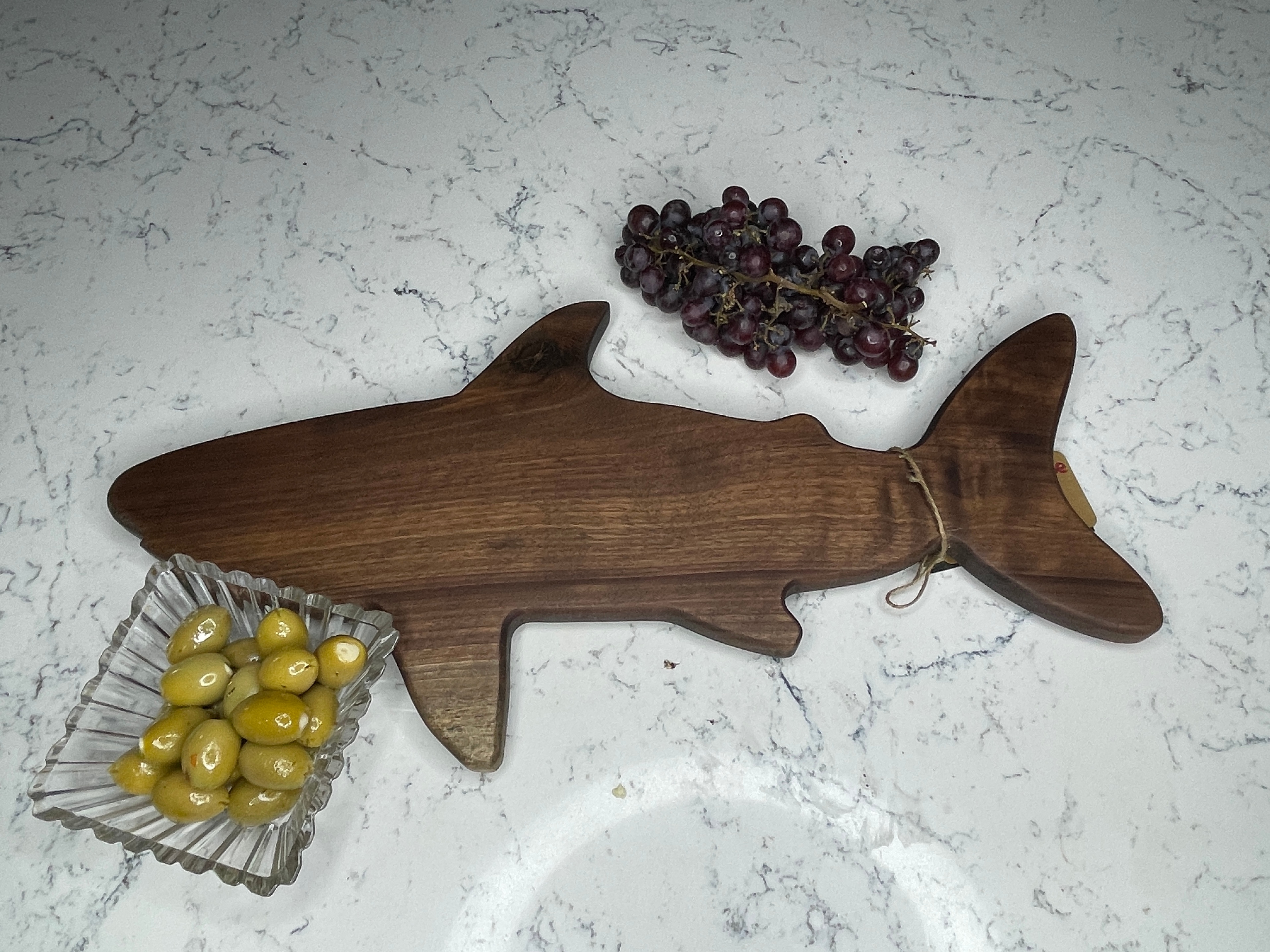 “Shark-cuterie Live Edge Black Walnut Charcuterie Board #2
