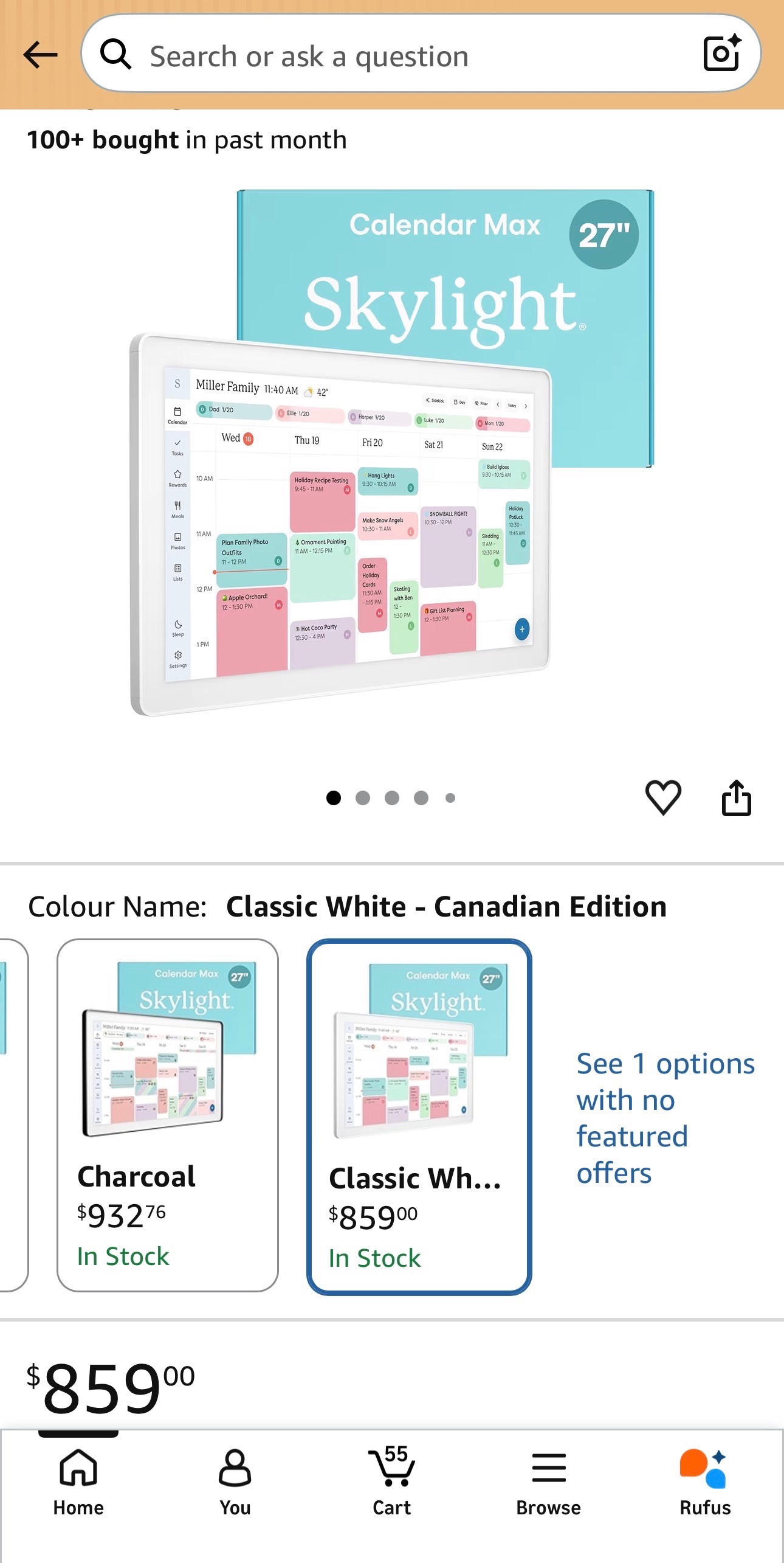 NEW: 27" Calendar Max Smart Digital Chore Chart Family Organizer