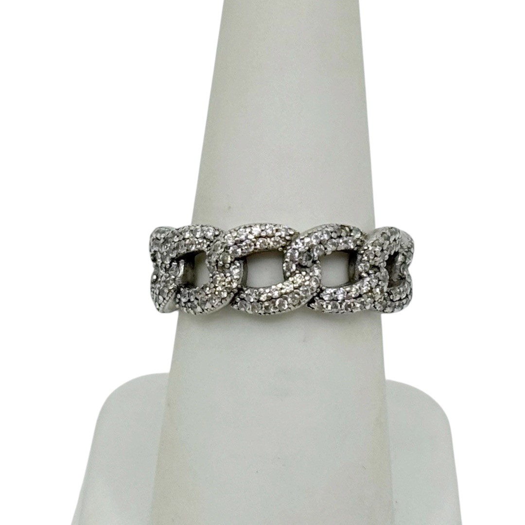 Sterling silver cubic zirconia band ring - GM1211