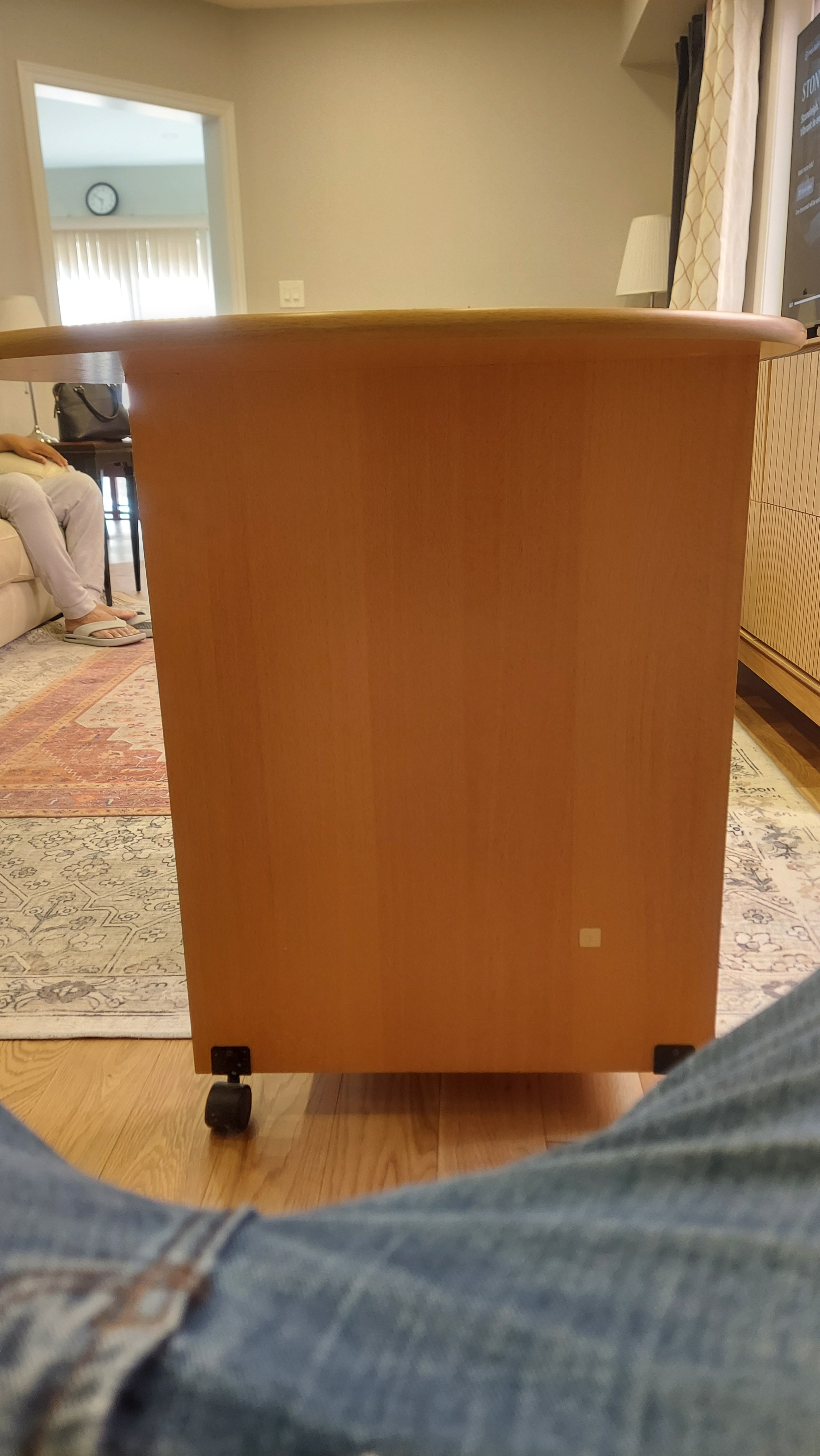 Beech Wood Computer Desk on Wheels - photo 4