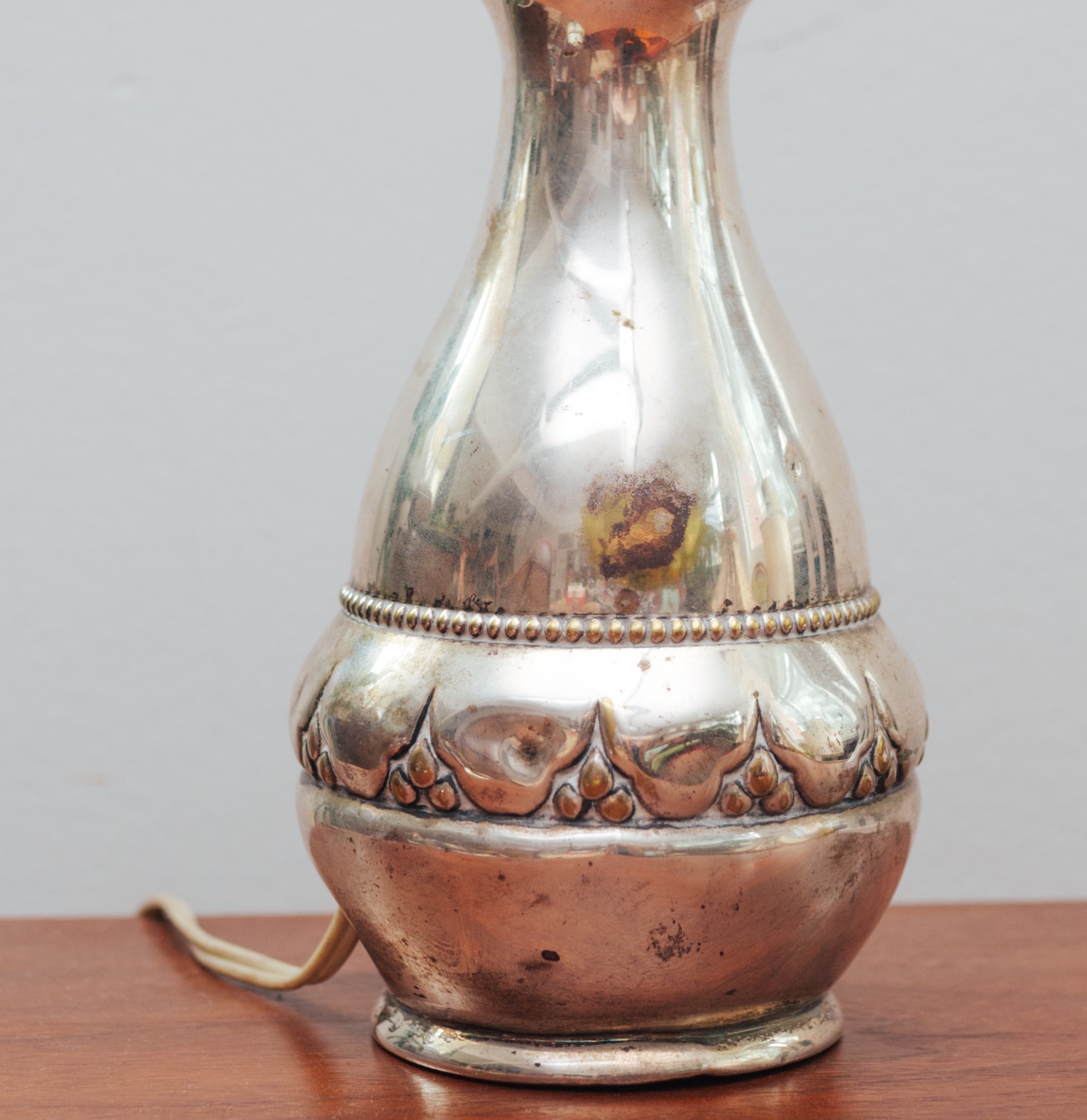 Hollywood Regency Silver-Plated Table Lamp - photo 2