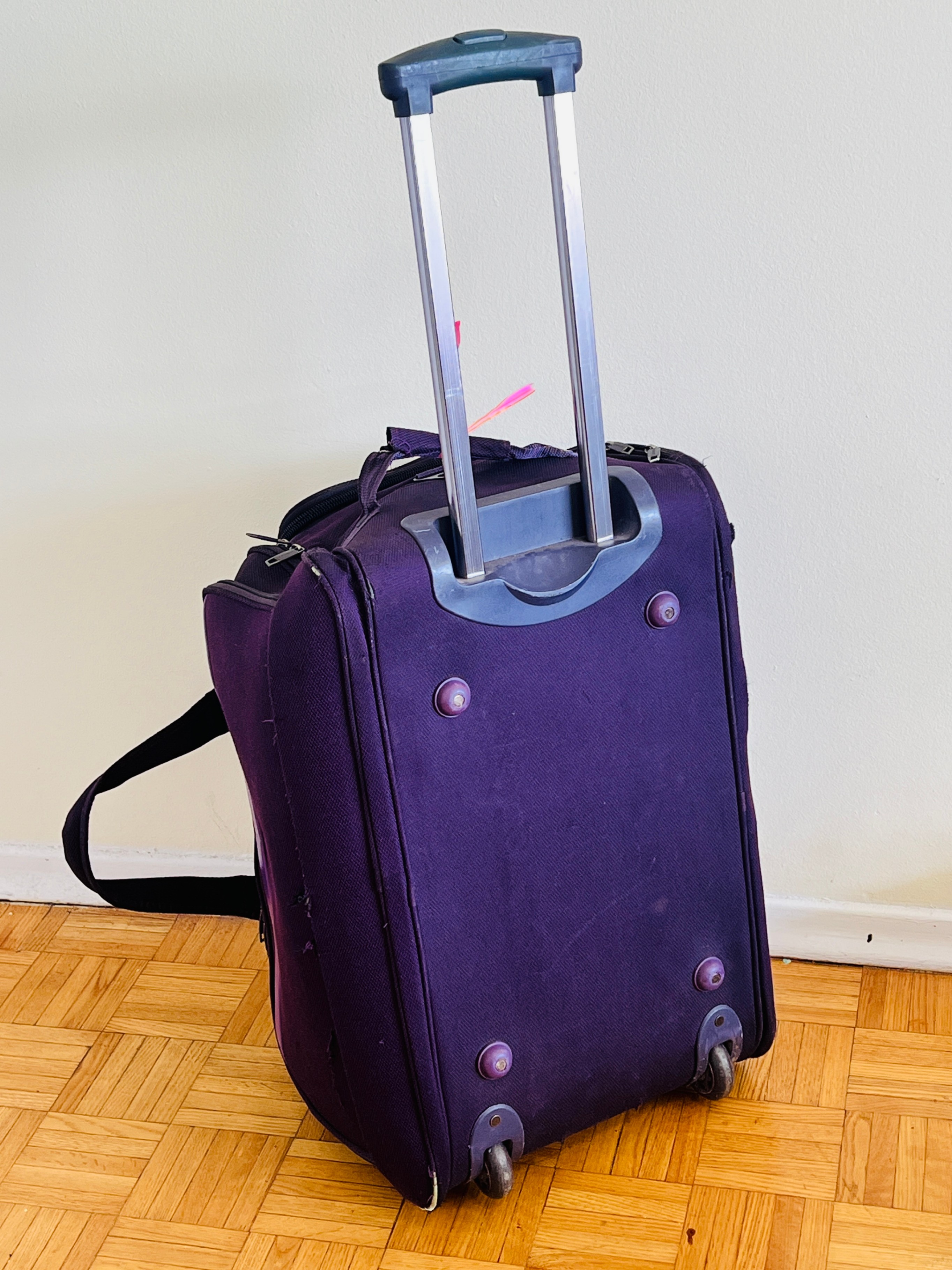 Purple color Big travel Trolley with 2 wheels 60cm x 36cm x 36cm - photo 2