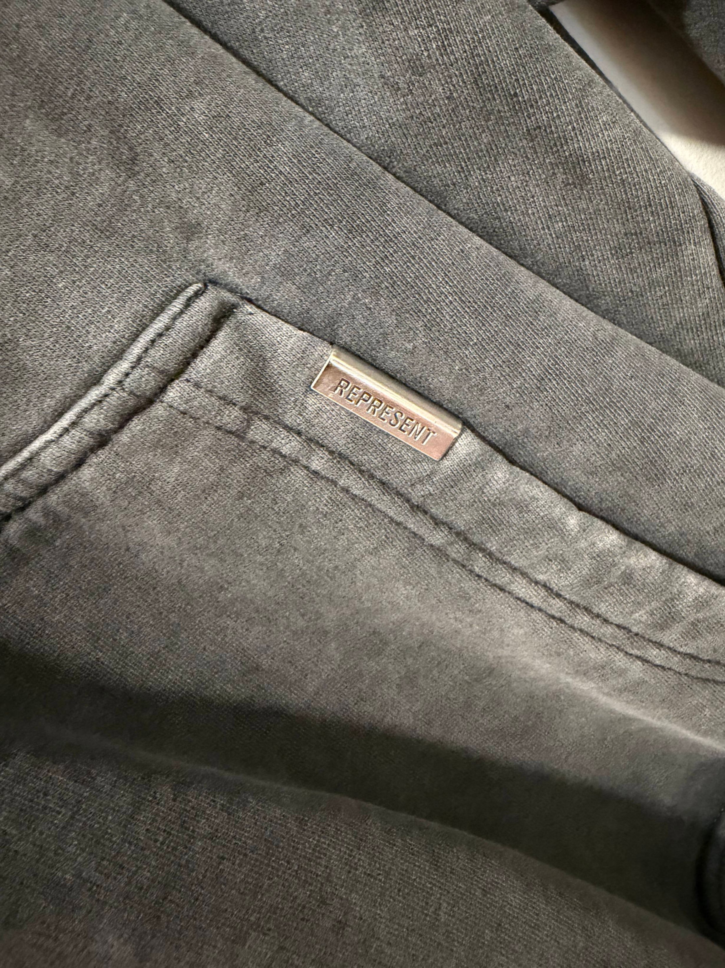 Represent Blanks Hoodie – Gray / Washed Black – Size M - photo 3
