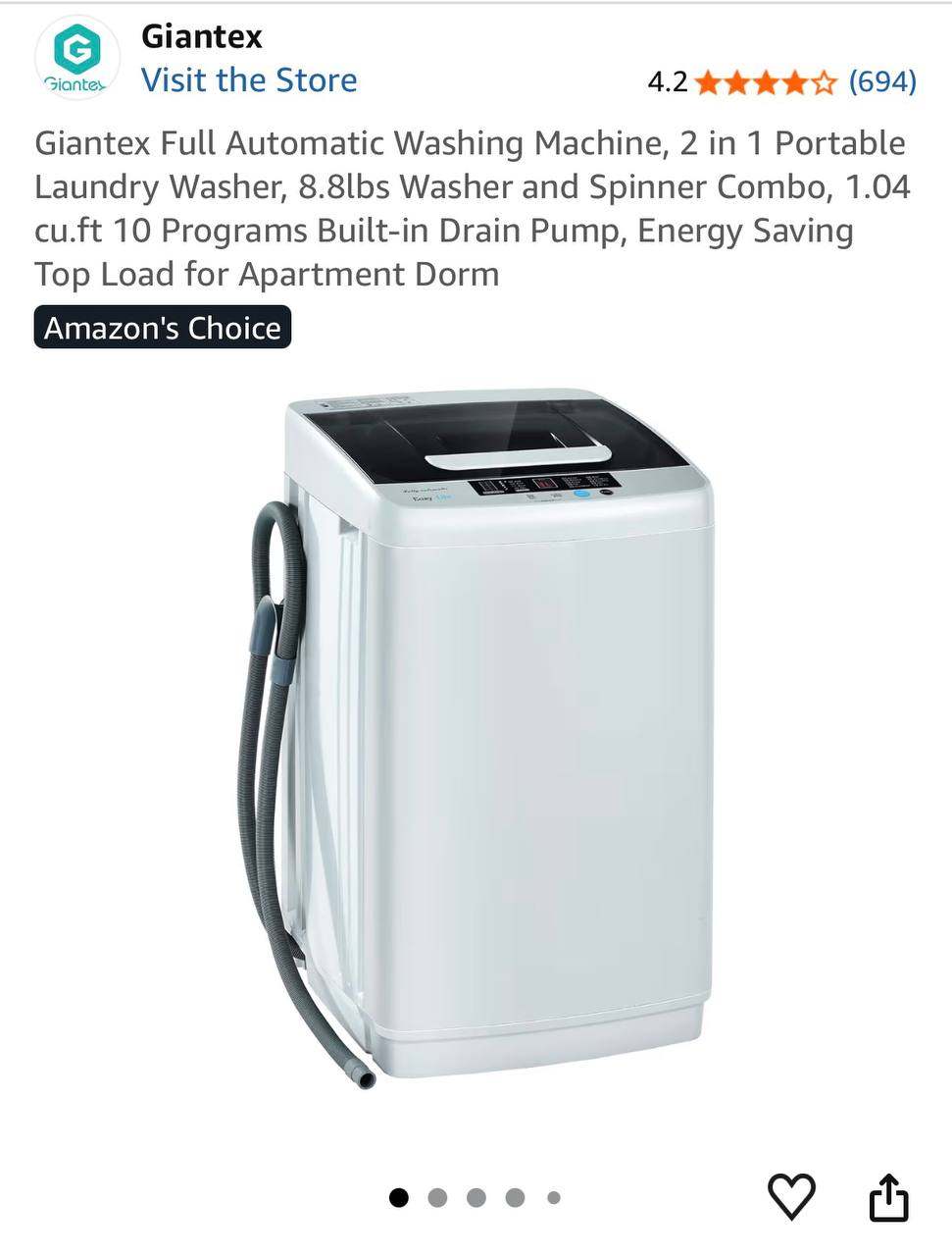 Giantex Portable Automatic Washing Machine 8.8 lb - photo 2