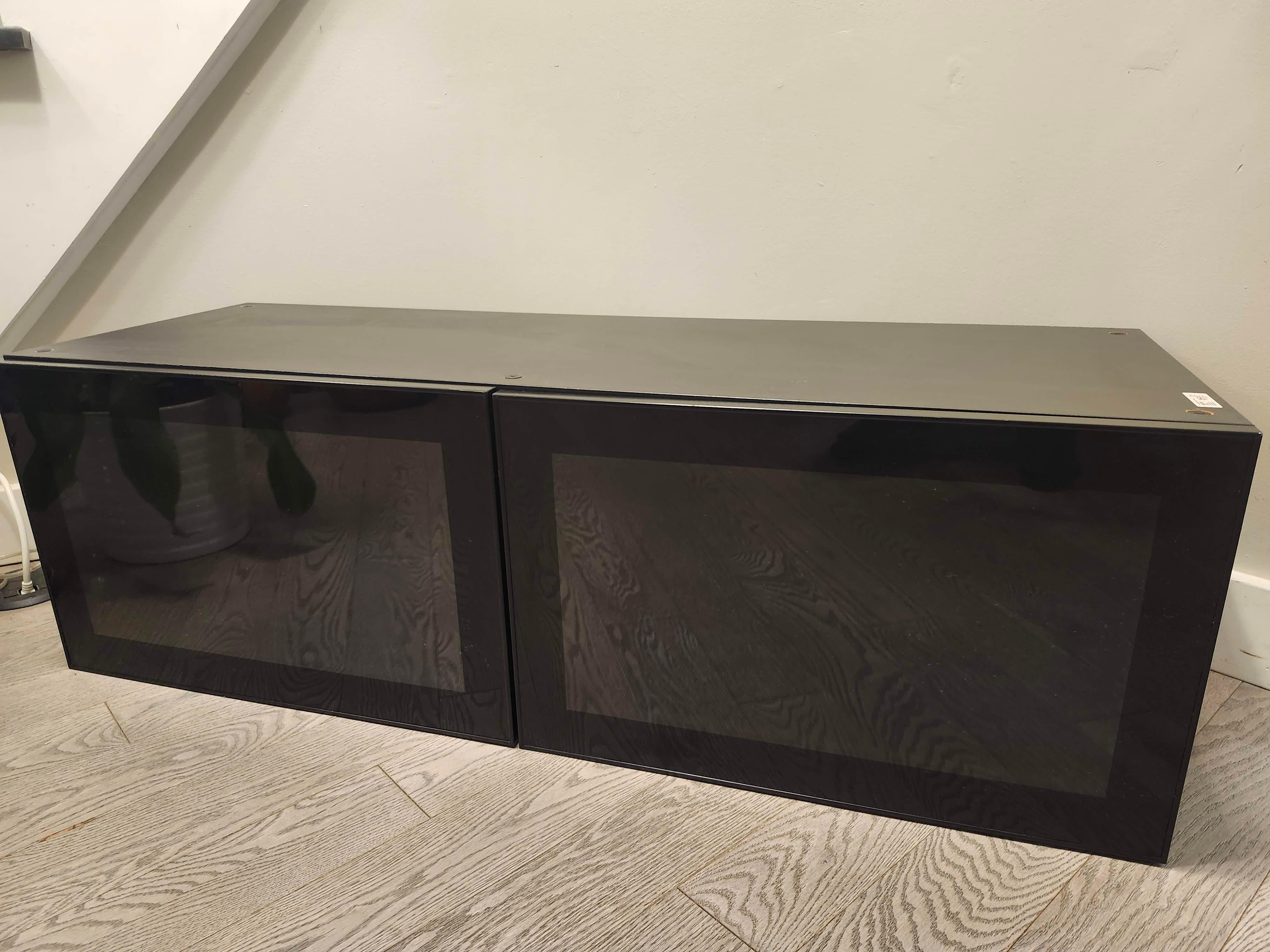 IKEA BESTÅ TV Bench with Black Glass Doors 120cm × 40cm × 38cm - photo 3