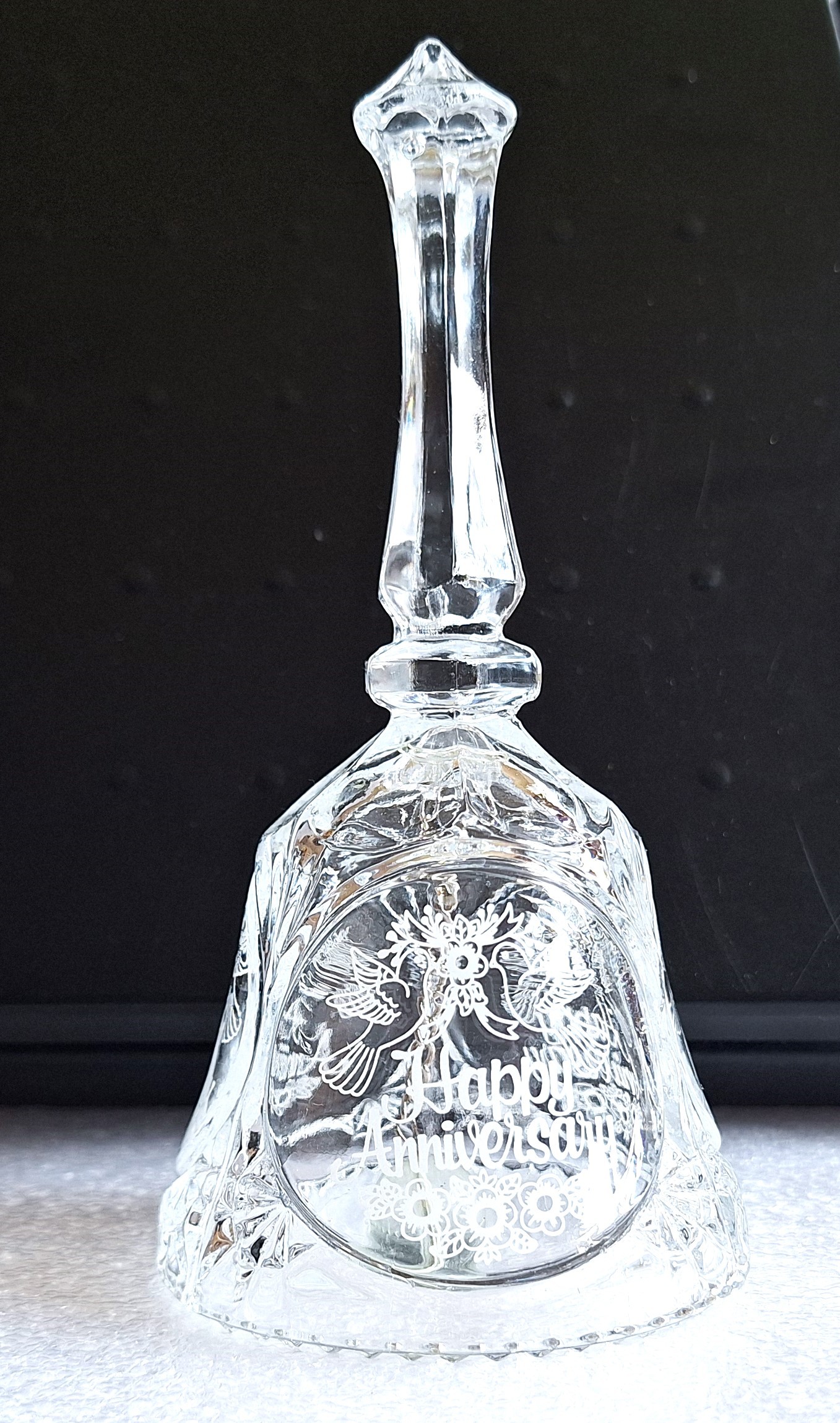 Glass "Happy Anniversary" Bell