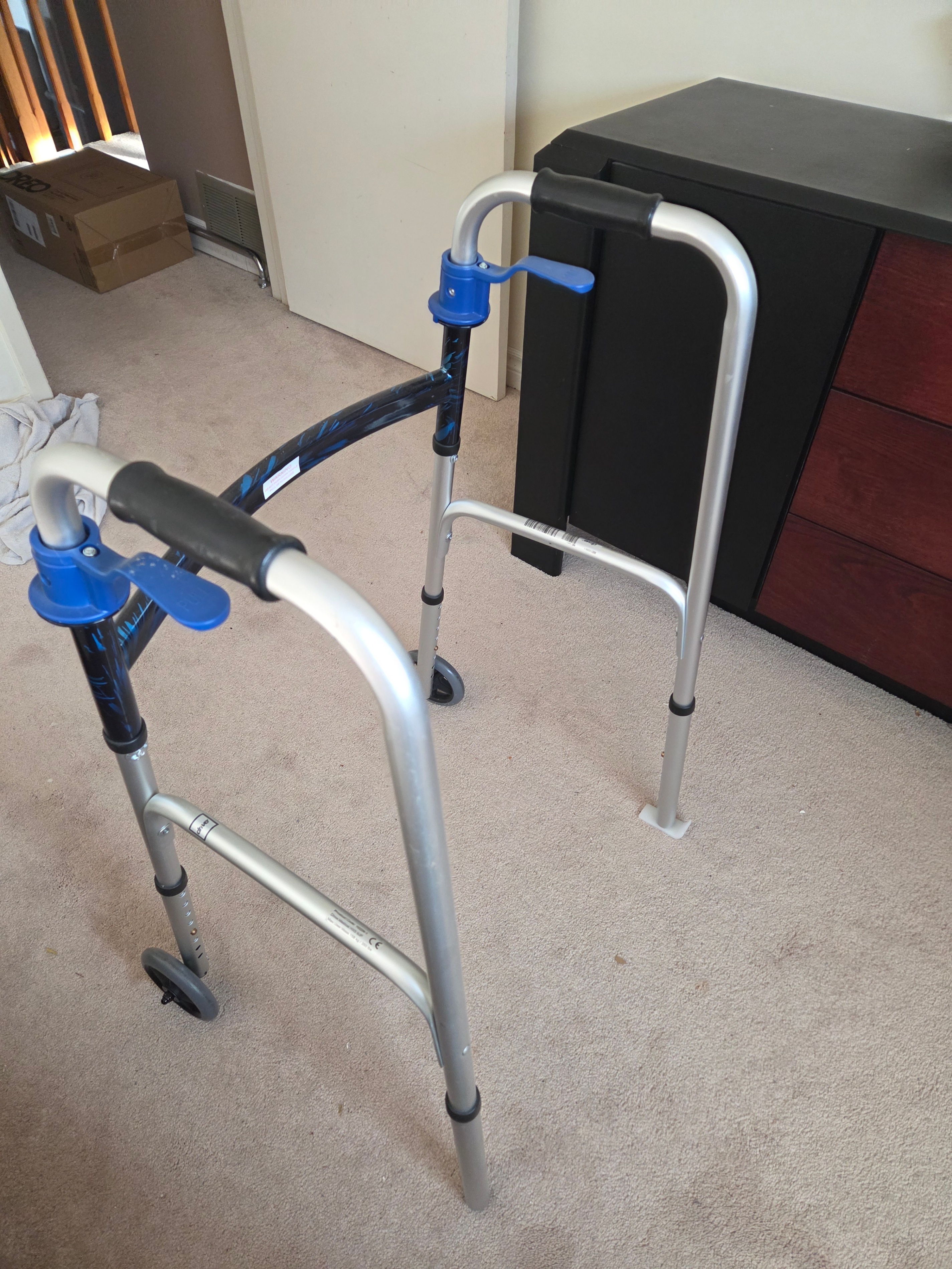 Drive Medical Folding Rolling Walker w/ Wheels & Ski Glides - photo 3