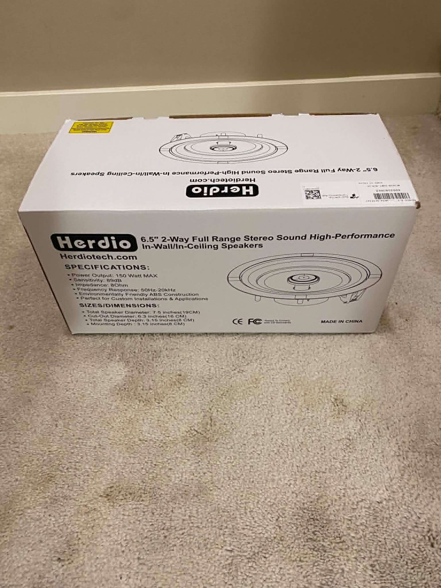 Herdio 6.5" 2-Way In-Wall/In-Ceiling Speakers