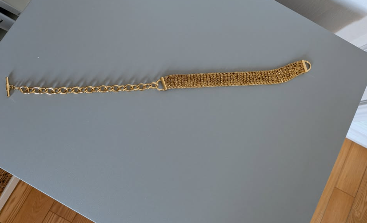 Gold Mesh Choker Necklace – Wide Woven Flat Chain