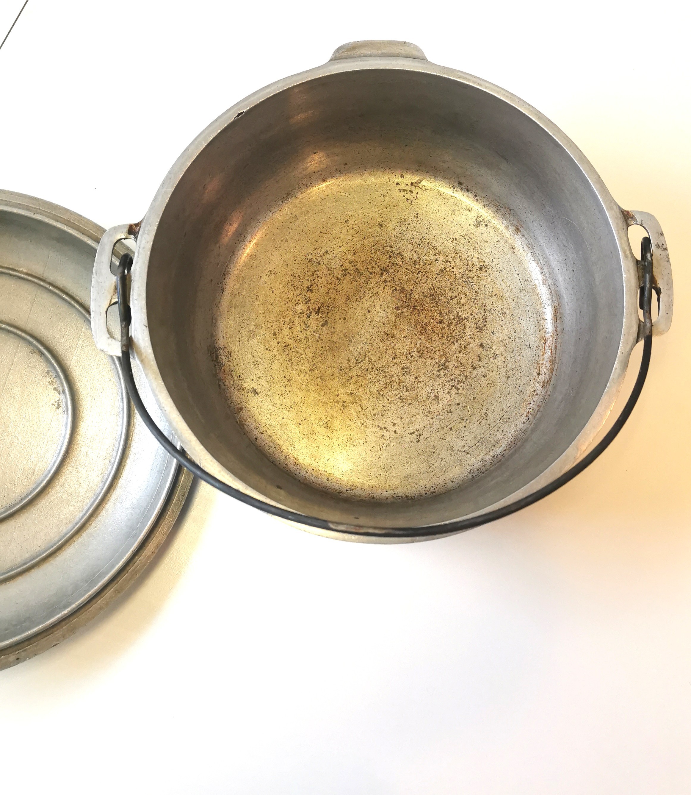 Heavy Duty Cast Aluminum Dutch Oven Lid Majestic Cookware 1950s - photo 5