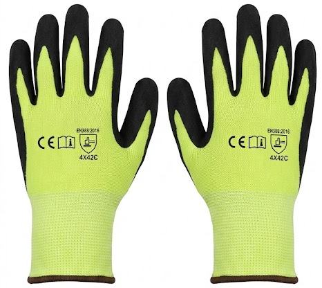 Work Gloves - Yellow & Black