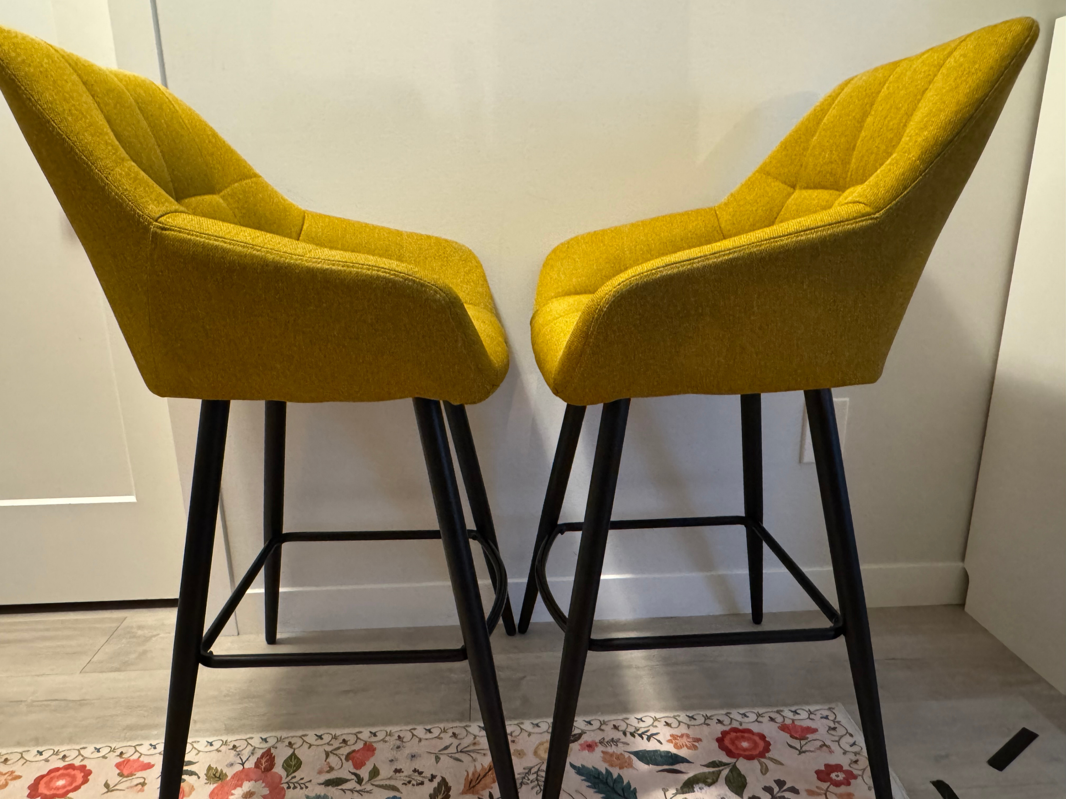 Structube CAMILA counter stool (yellow) set of 2 - photo 4