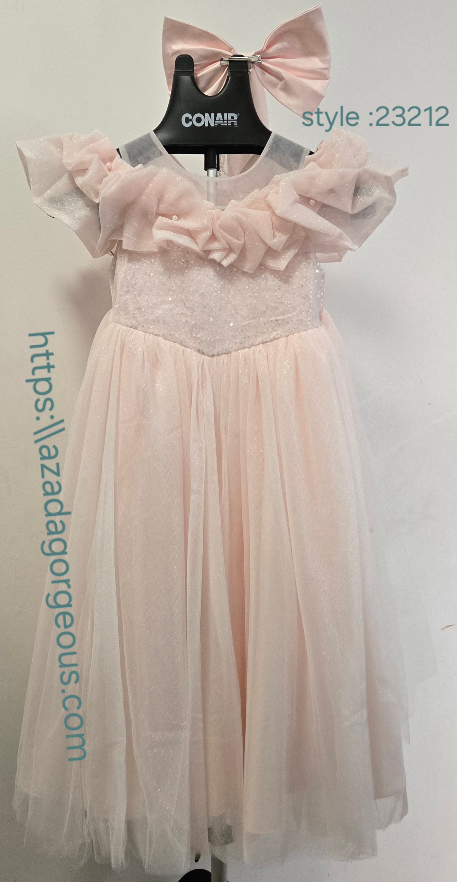 Conair Pink Tulle Gown with Bow and Pearls : 23212