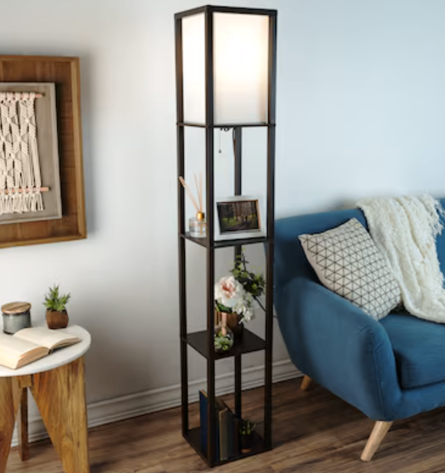 Floor Lamp with Shelves