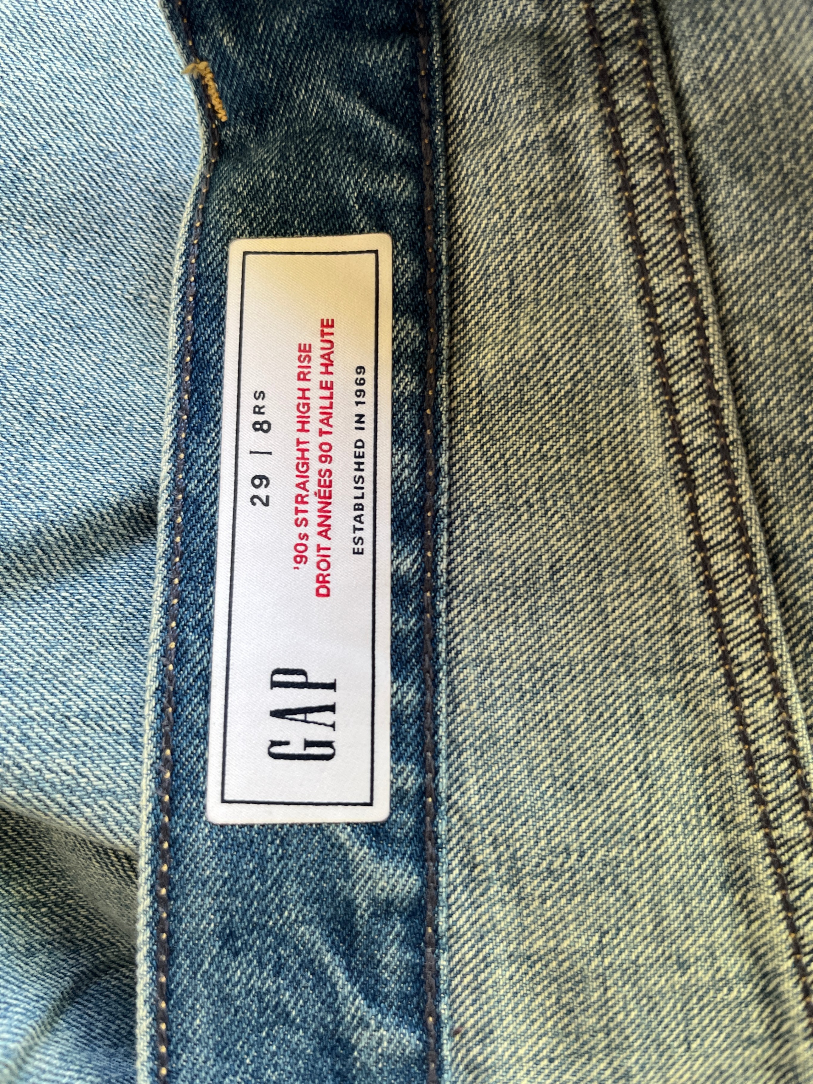 GAP 90s Straight High Rise Jeans Size 29 - photo 3